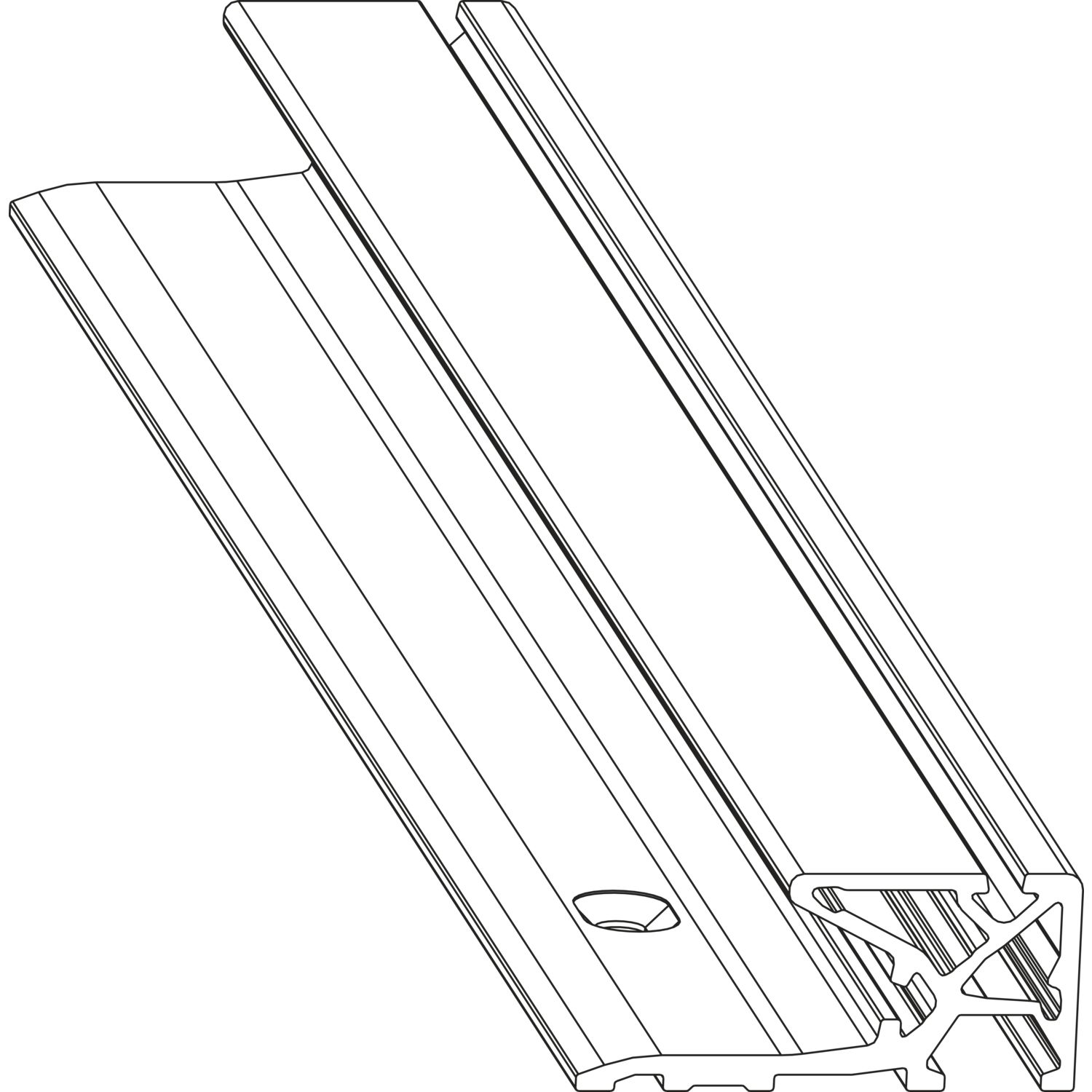 Maco #466916 HS Dichtungsschiene PVC einzeln, Flügelabstand 28 mm, L=3500 mm, KU silber