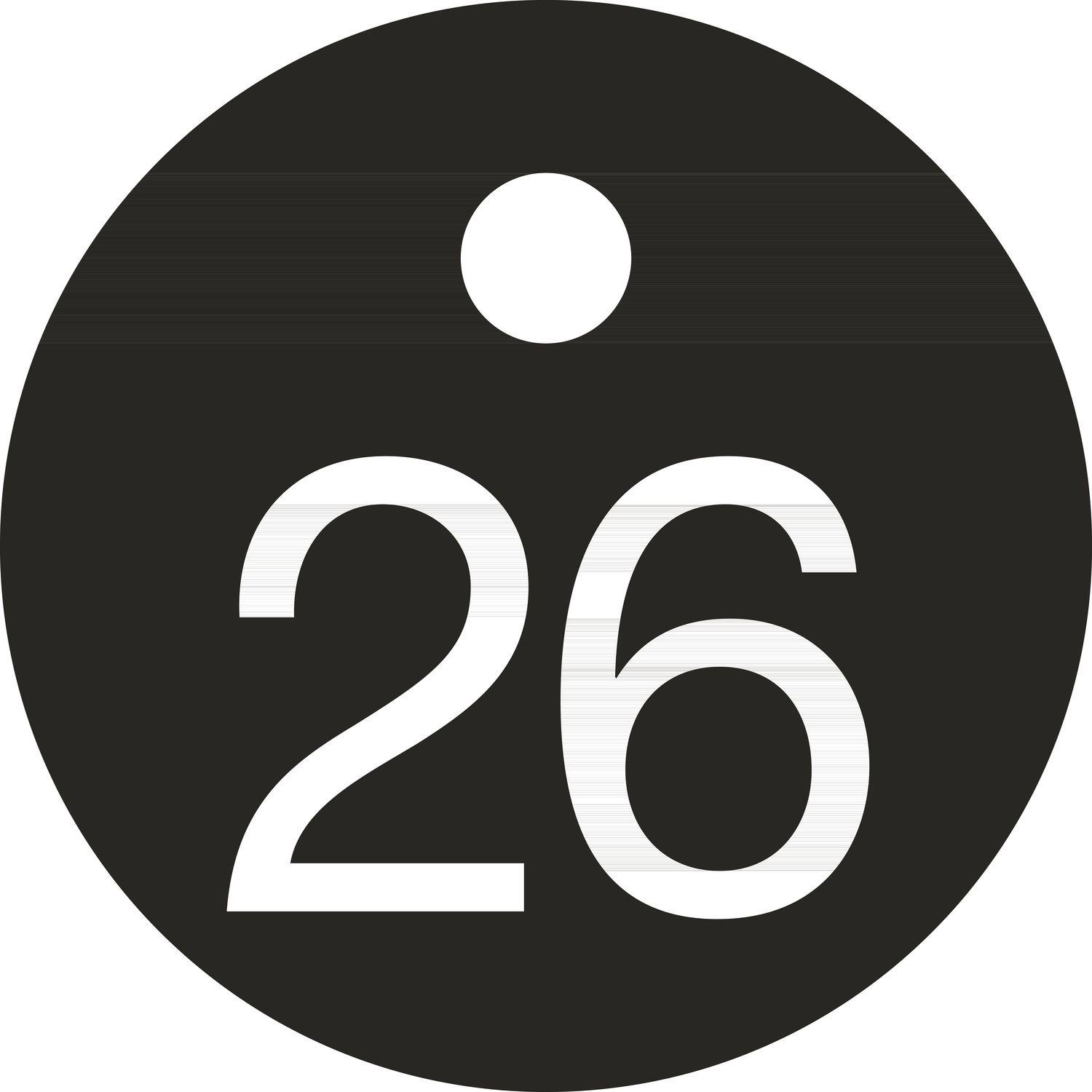 ninka Schlüsselnummer - ø 25, Nummer 26, Aluminium schwarz eloxiert