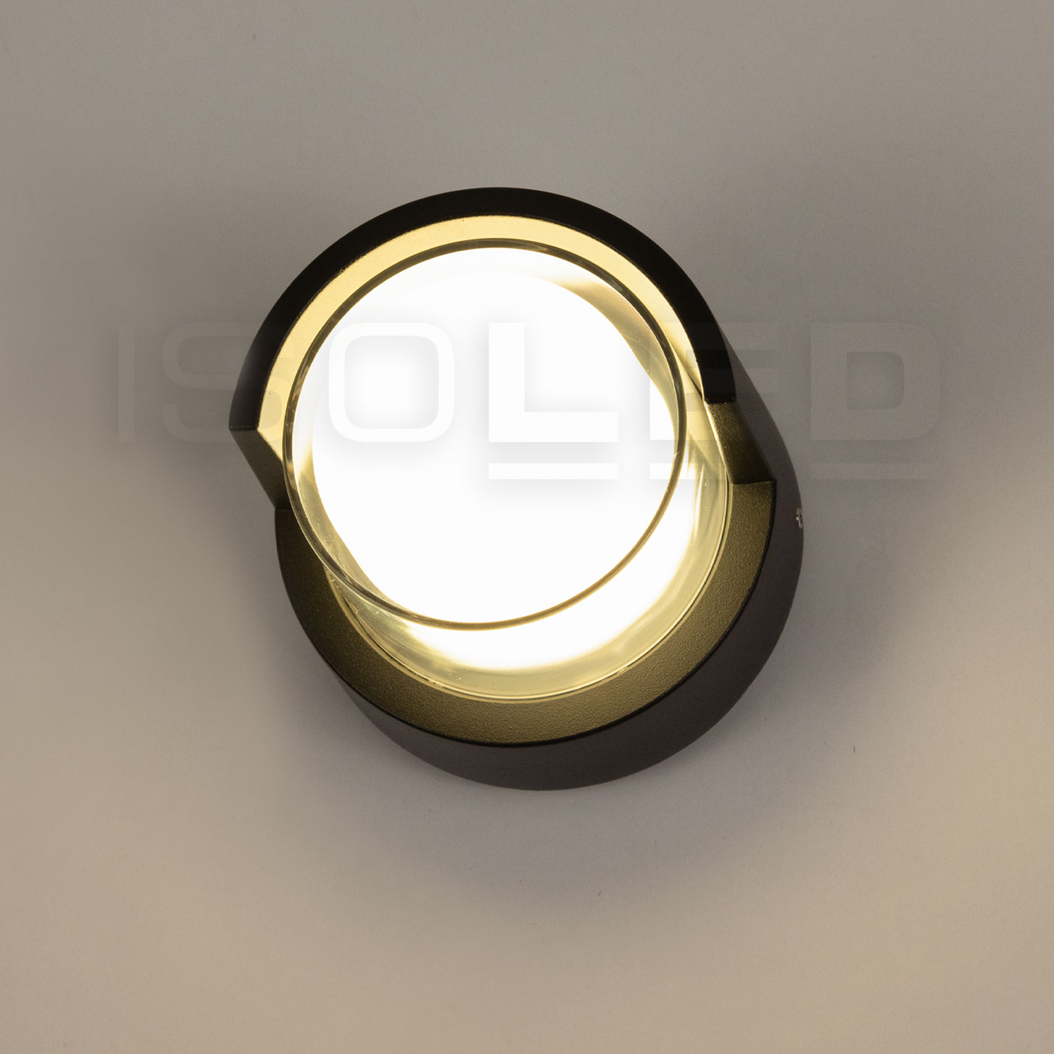 ISOLED LED Wandleuchte rund 6W IP54 sandschwarz warmweiß