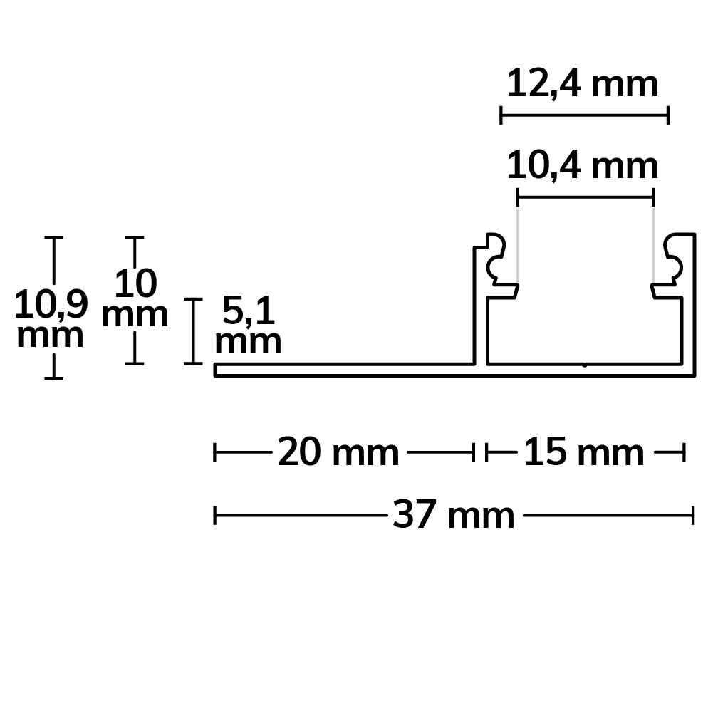 ISOLED LED Fliesenprofil Abschluss 250cm