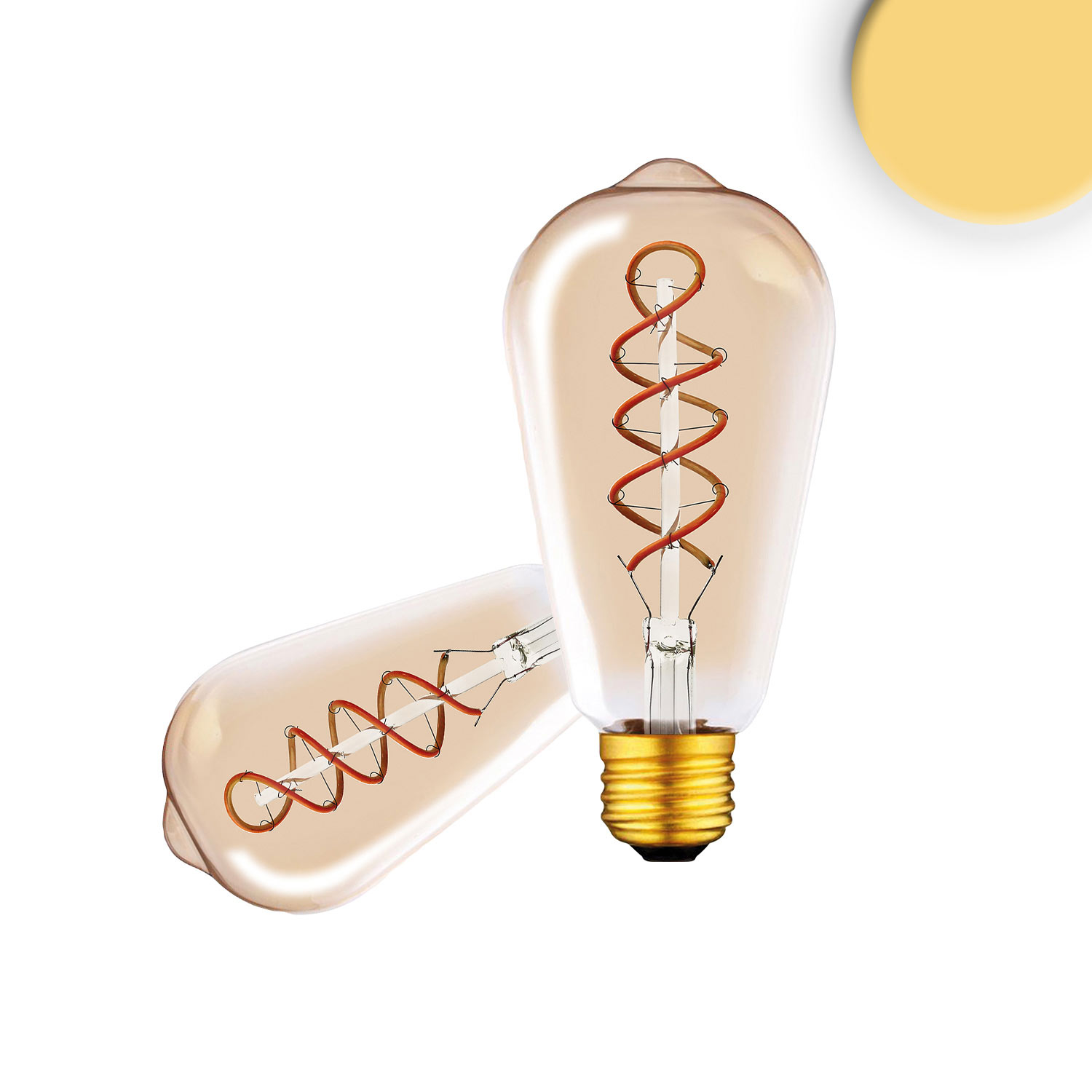 ISOLED E27 Vintage Line LED ST64 Edisonbulb Amber 4W 2200K ISOLED E27 Vintage Line LED ST64 Edisonbulb Amber 4W 2200K