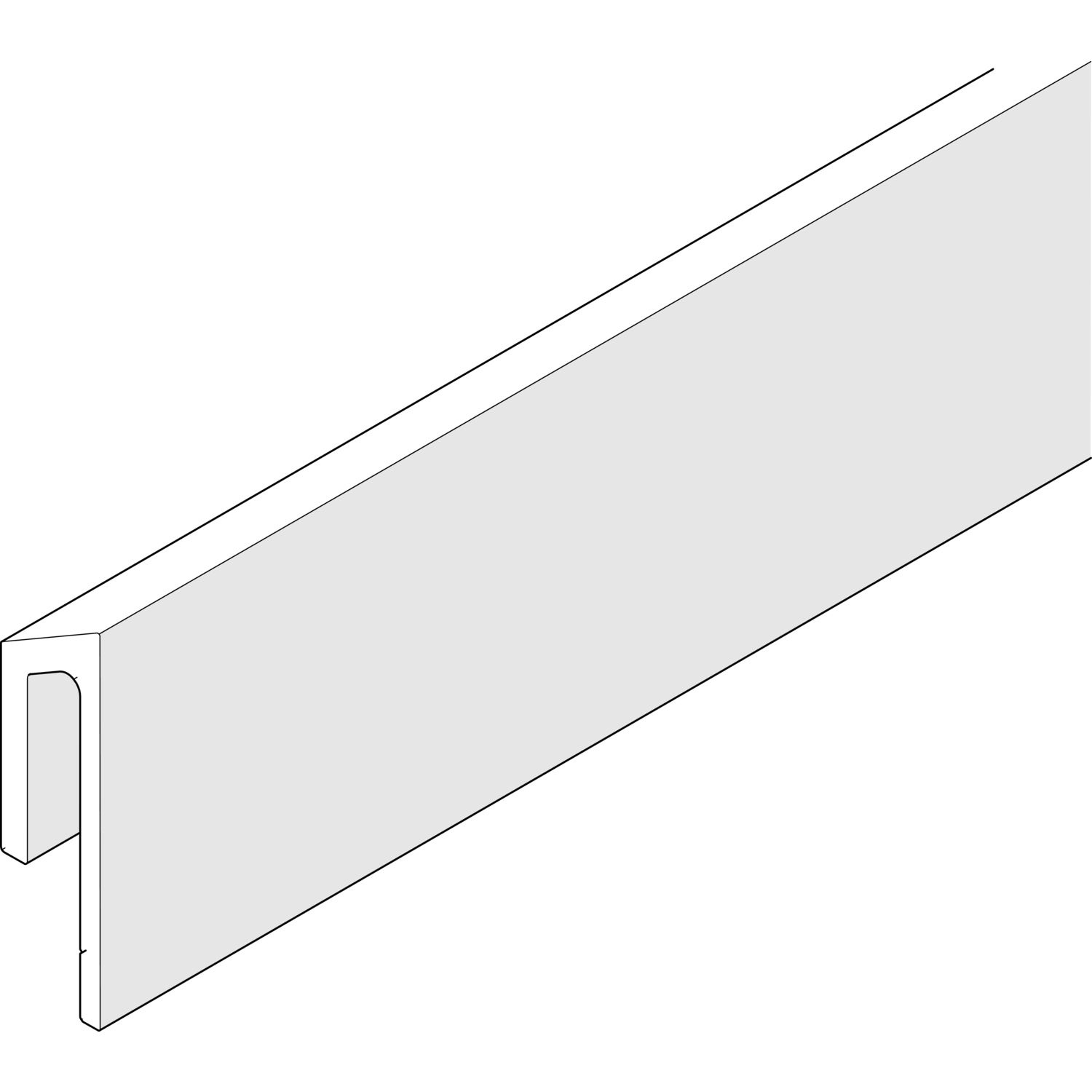 Hawa Führungsschiene HAWA Frontslide, auf Maß geschnitten , silber eloxiert (250 mm)