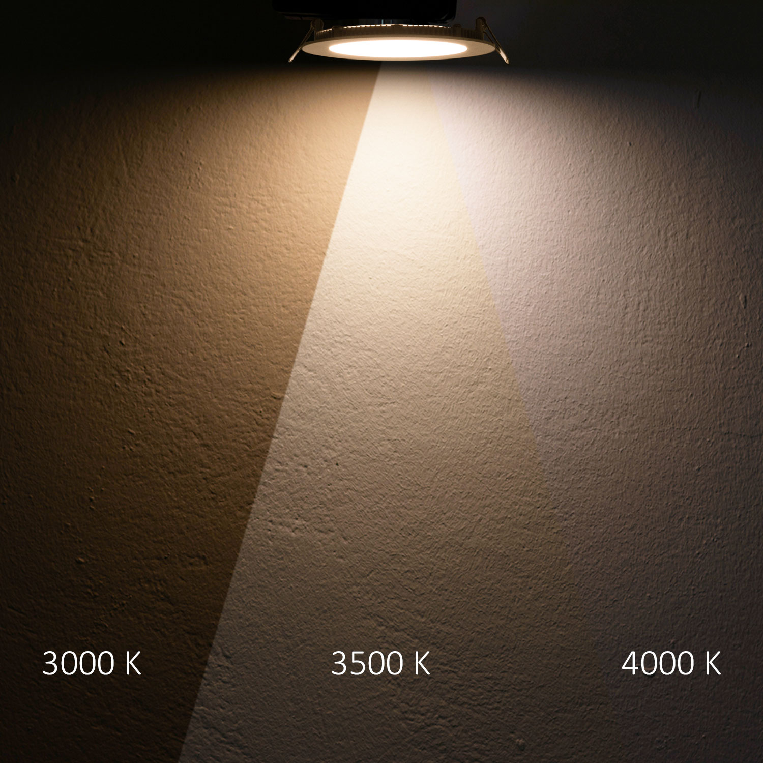 ISOLED LED Downlight 18W rund ultraflach schwarz 225mm ColorSwitch 3000|3500|4000K dimmbar