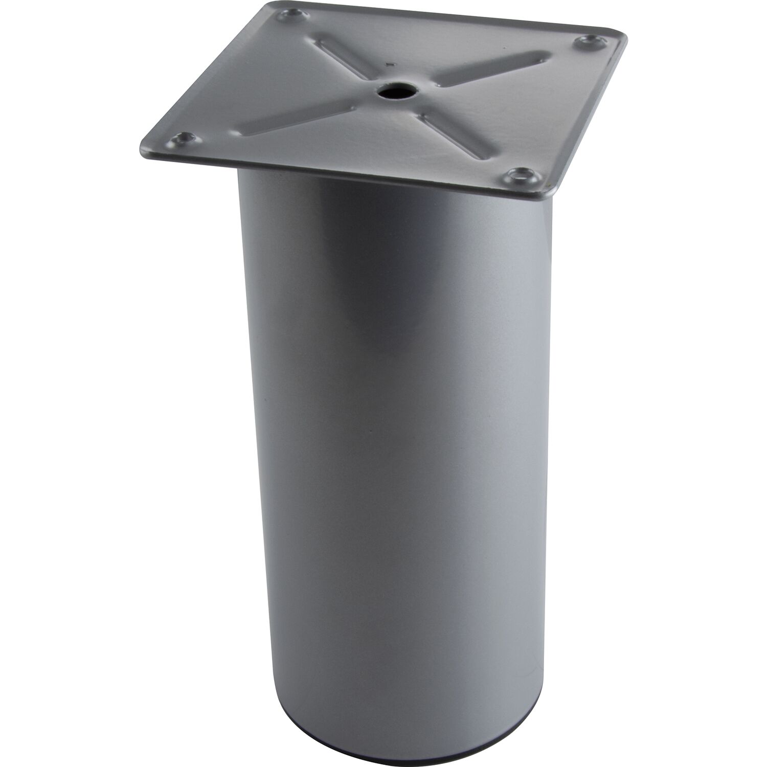 Dekorfuß Fuß ø 80 mm, Länge 190 mm, mit Platte, Stahl silber RAL 9006