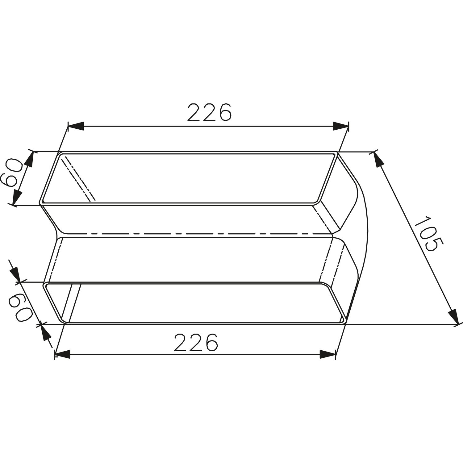 Faber Flachkanal Bogen 90° vertikal 226 x 60 mm