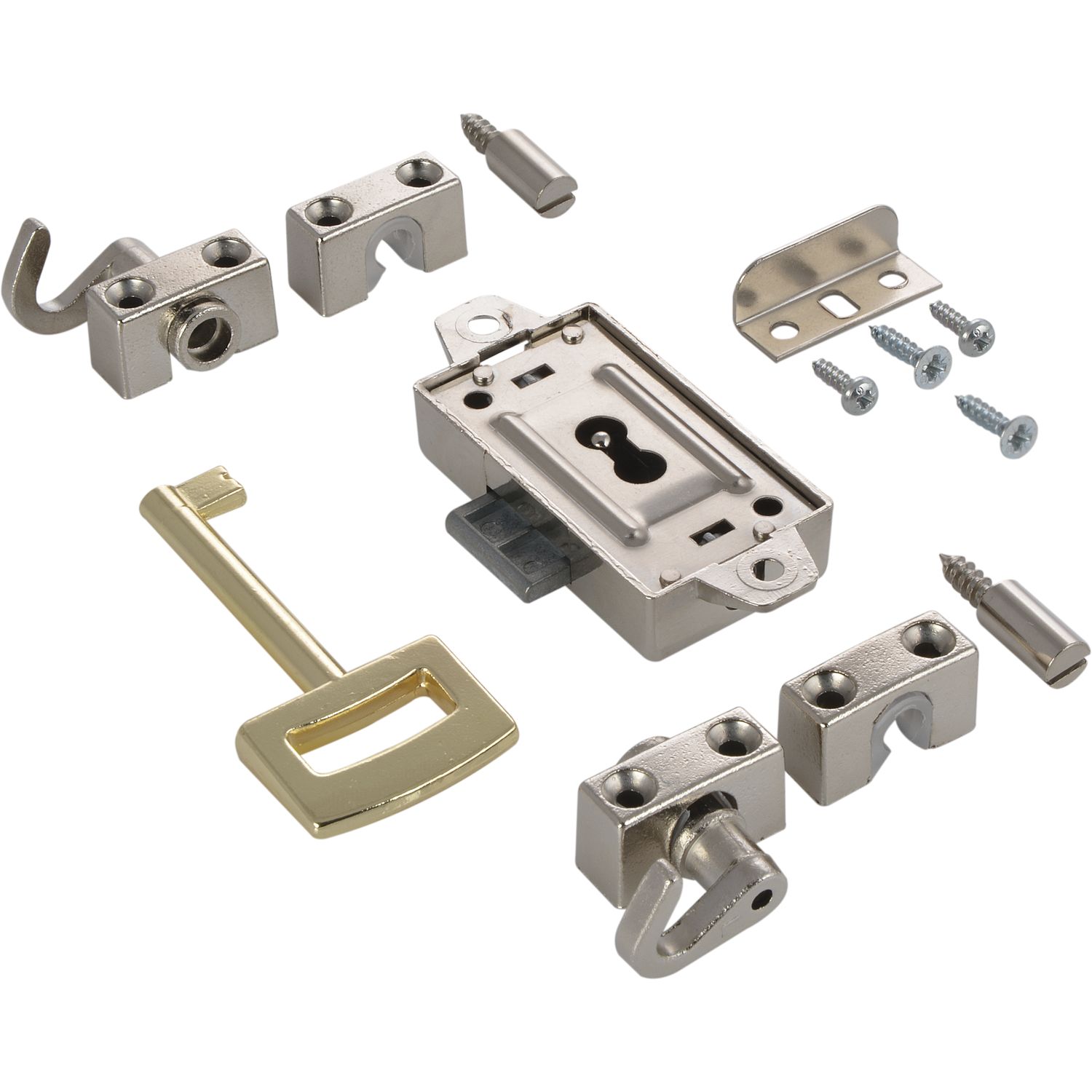 secOtec Drehstangenschloss Dornmaß 15mm Euro-Sperre vernickelt