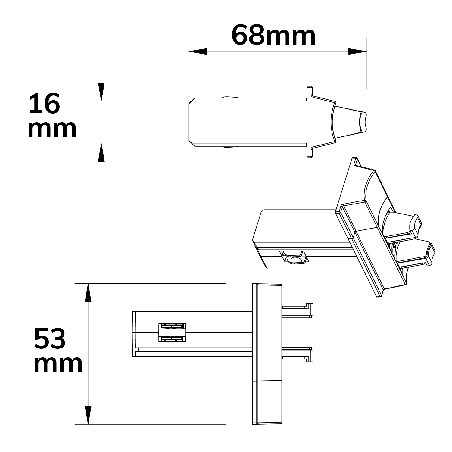 ISOLED Track48 Multi X Verbinder zum Basismodul für Aufbauschiene weiß max. 6A 4-polig