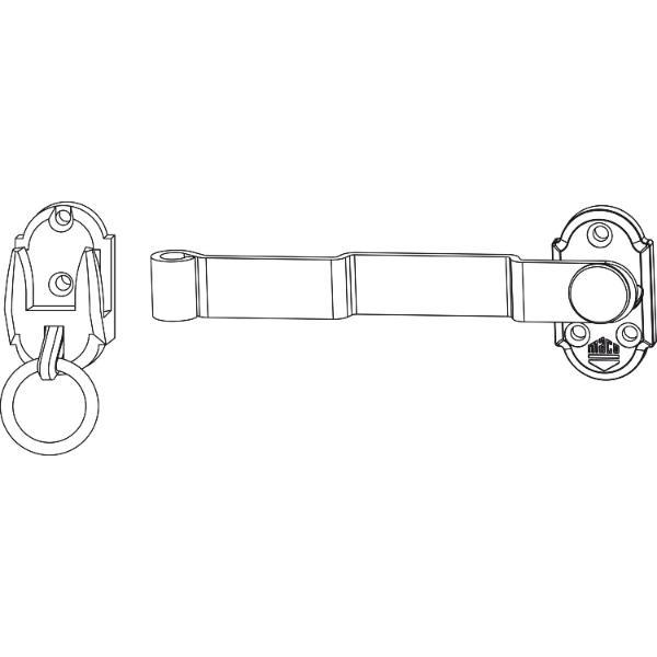 Maco #14212 Rustico Ladenmittelverschluss 2-flg. mit Hebel gekröpft L=175mm schwarz