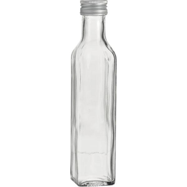 "Maraska" Flasche mit Schraubverschluss, 4-Kant, klar, Inhalt: 0,25 Liter (6 Stück)