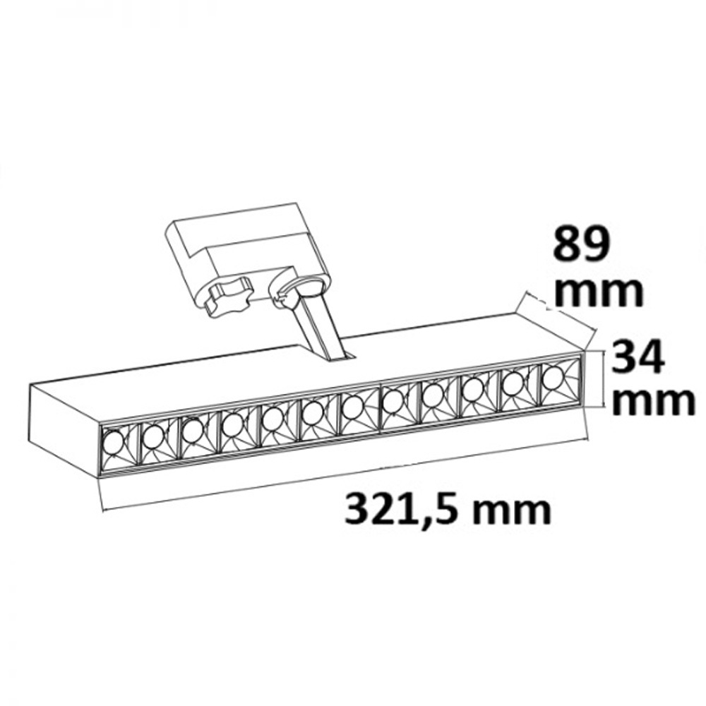 ISOLED 3-Phasen Raster-Schienen-Strahler 35W 45° schwarz matt 3000K