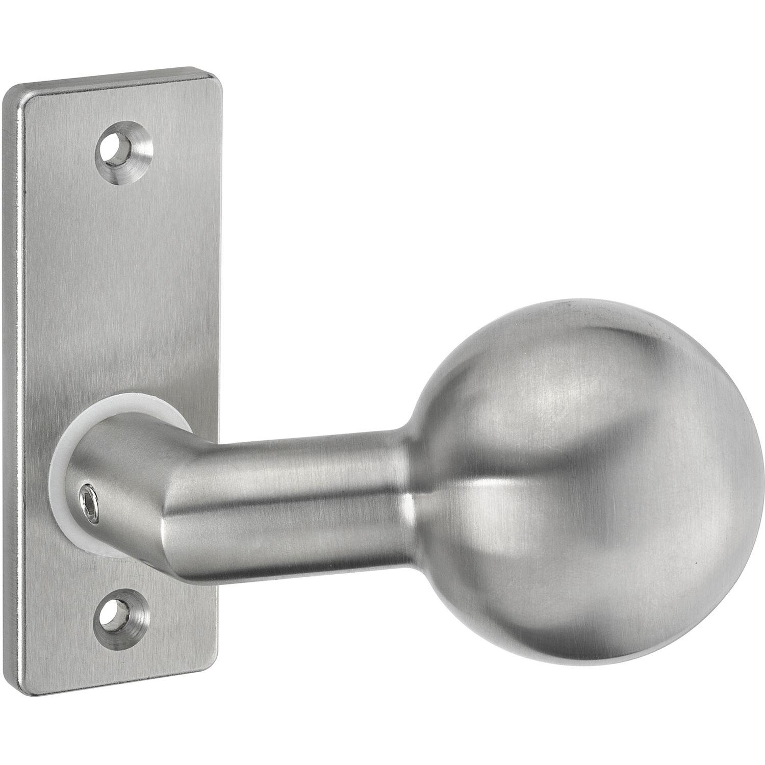 AMF Knopfkurzschild 438 gekröpft, fest, 87 x 32 x 6 mm, Knopf ø 55 mm, Edelstahl