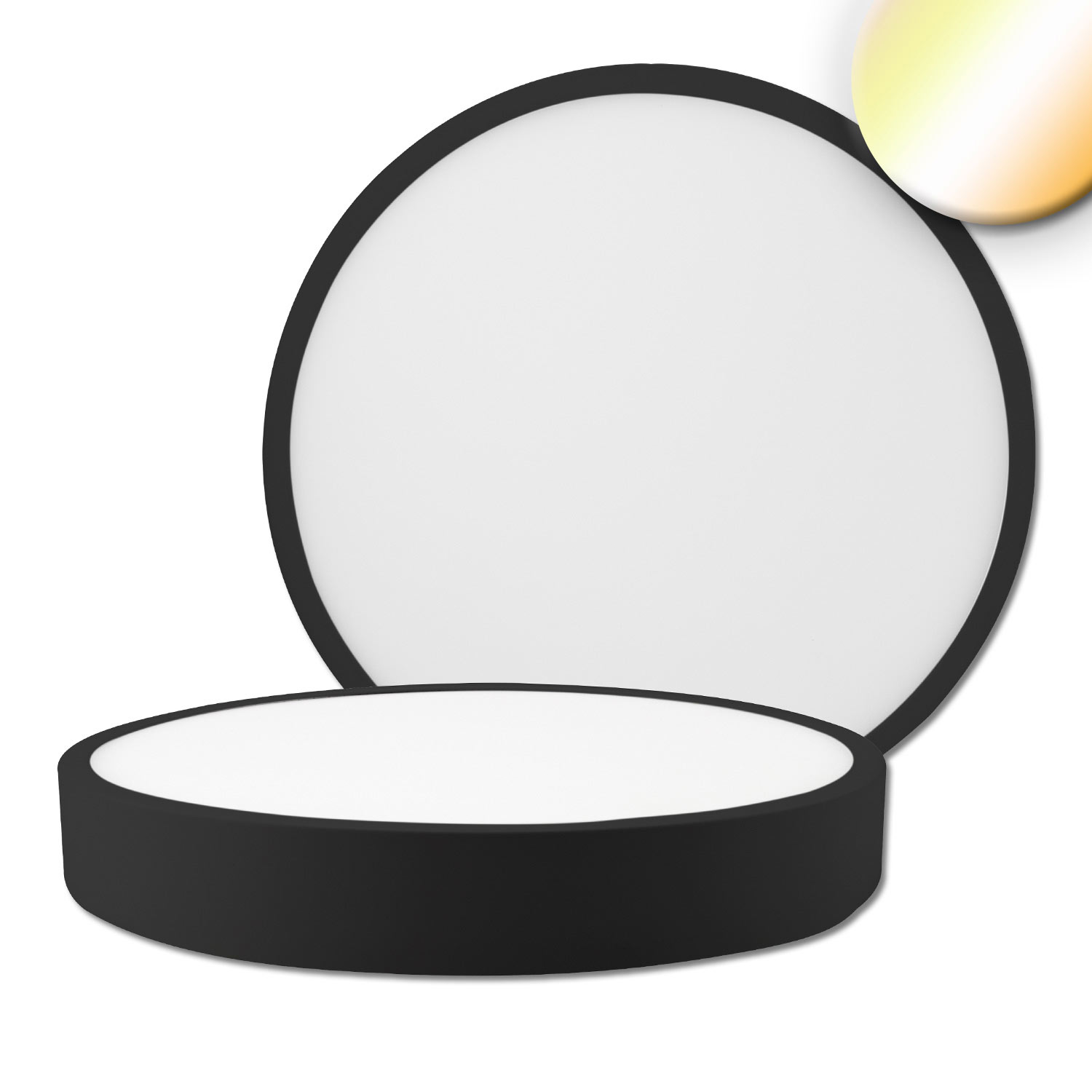 ISOLED LED Deckenleuchte PRO schwarz 30W rund DN300 ColorSwitch 2700|3000|4000K dimmbar