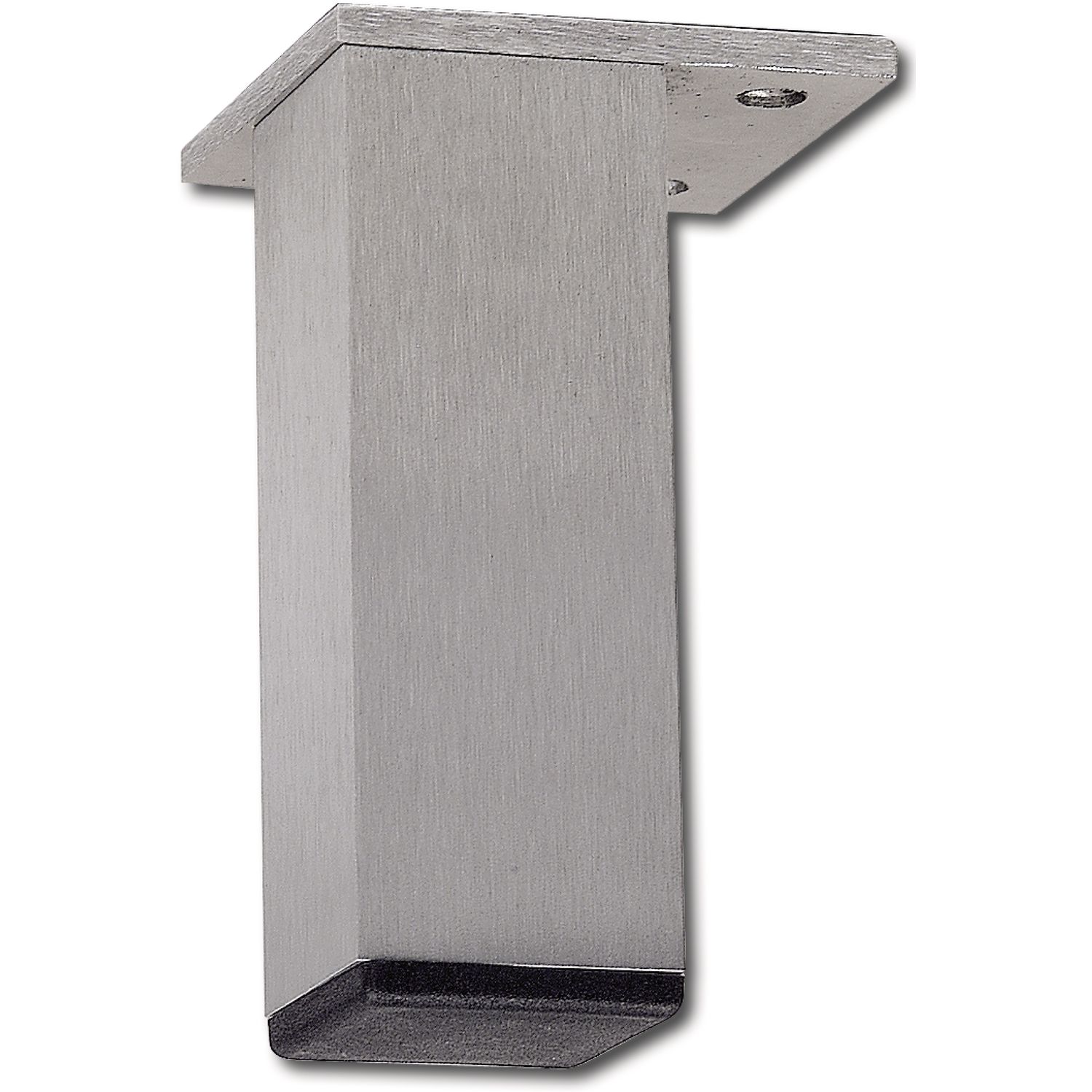 Dekorfuß 40x40 mm, Länge 160 mm, fix, Aluminium gebürstet
