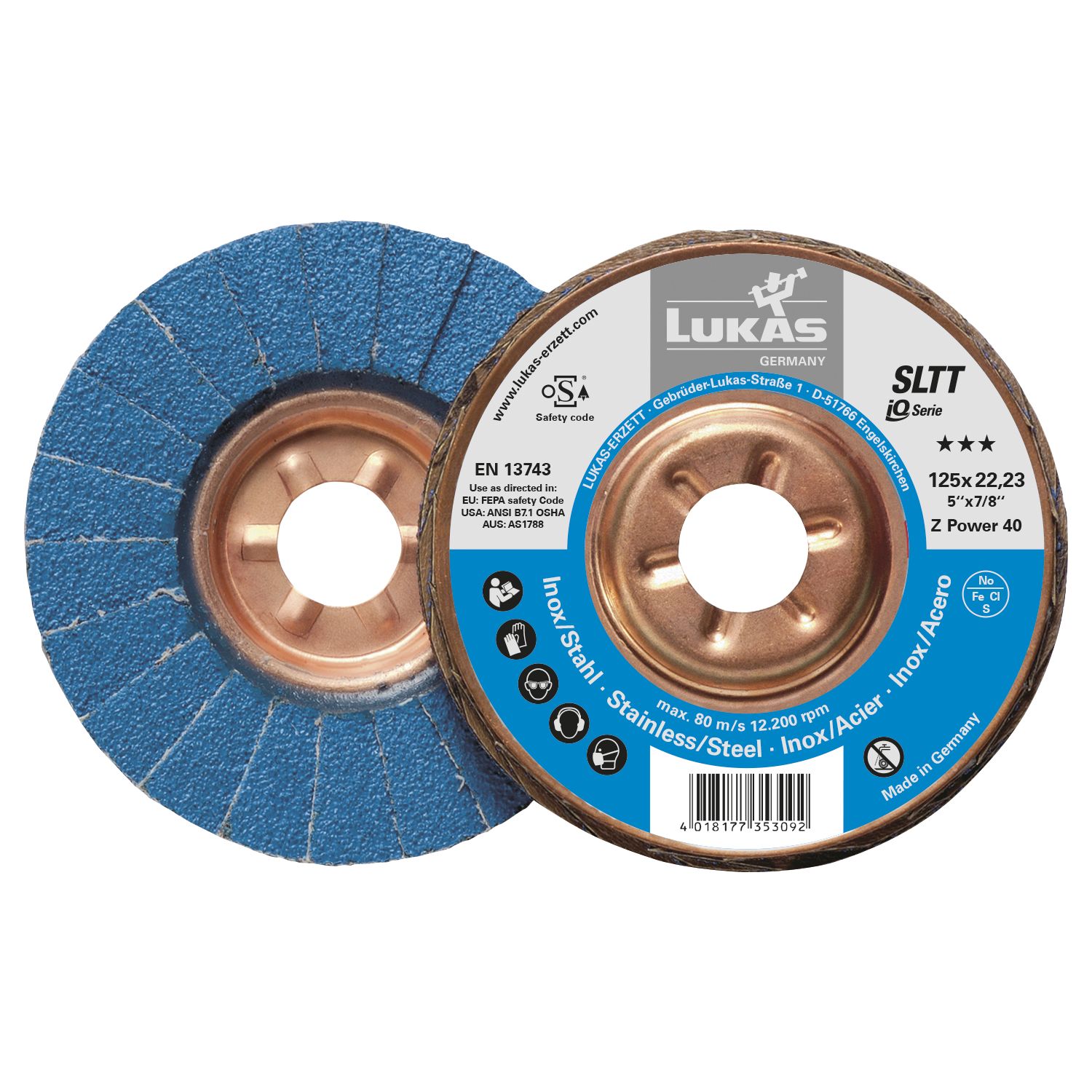 Lukas Schleiflamellenteller SLTT Z Power ø 125mm Korn 60