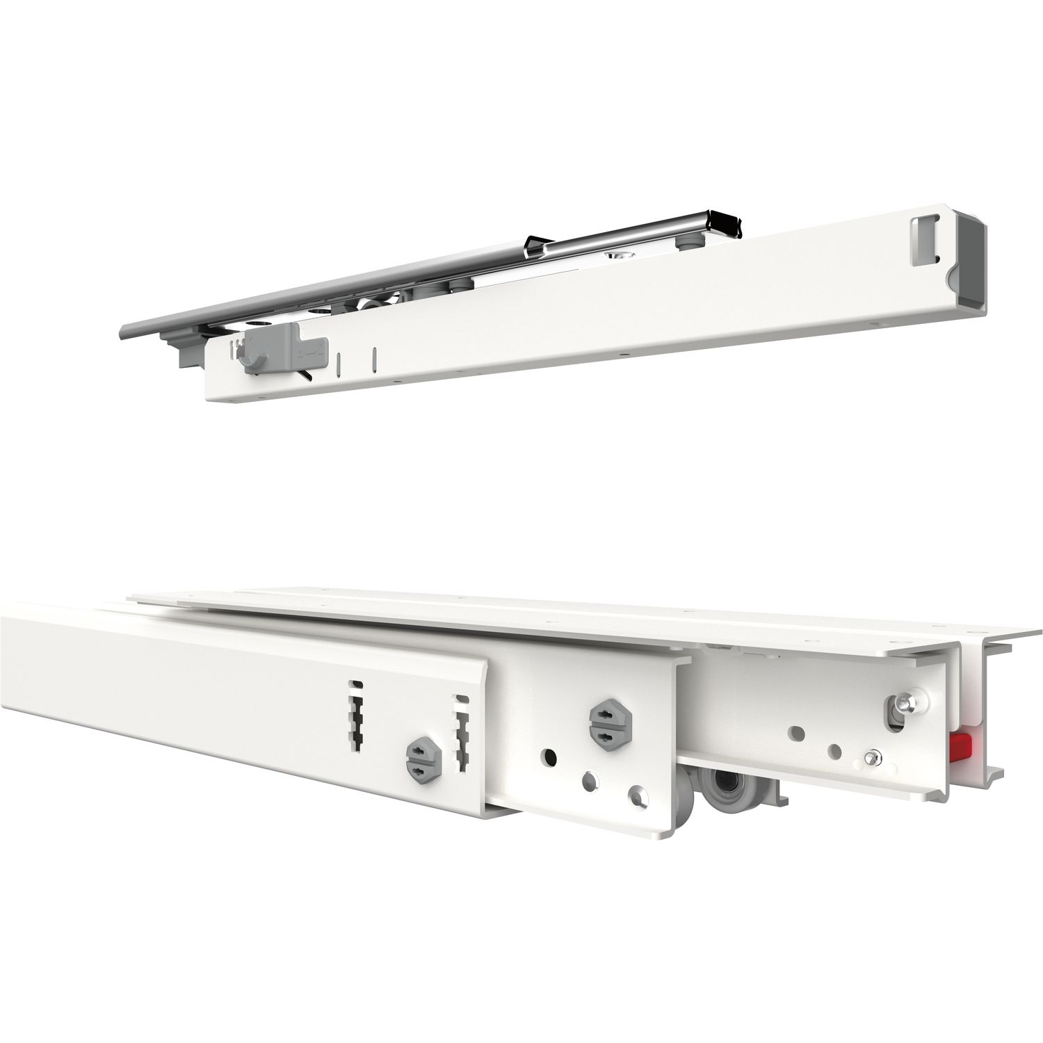 Fulterer FR 777A Kulissenauszug, Länge 1100 mm, Stahl weiß pulverbeschichtet