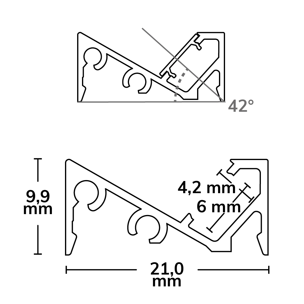 ISOLED LED Aufbauprofil FURNIT6 S Aluminium eloxiert 200cm