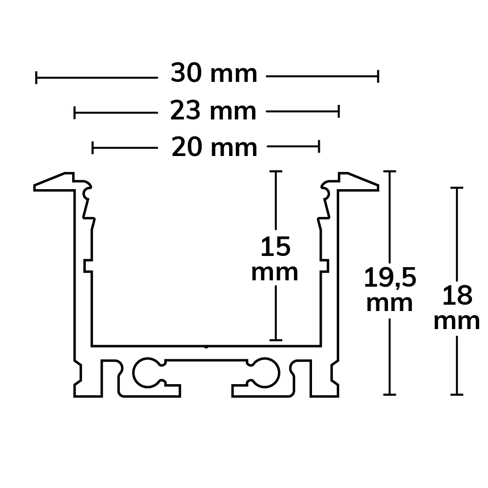 ISOLED LED Einbauprofil IL-ALU20 eloxiert 200cm