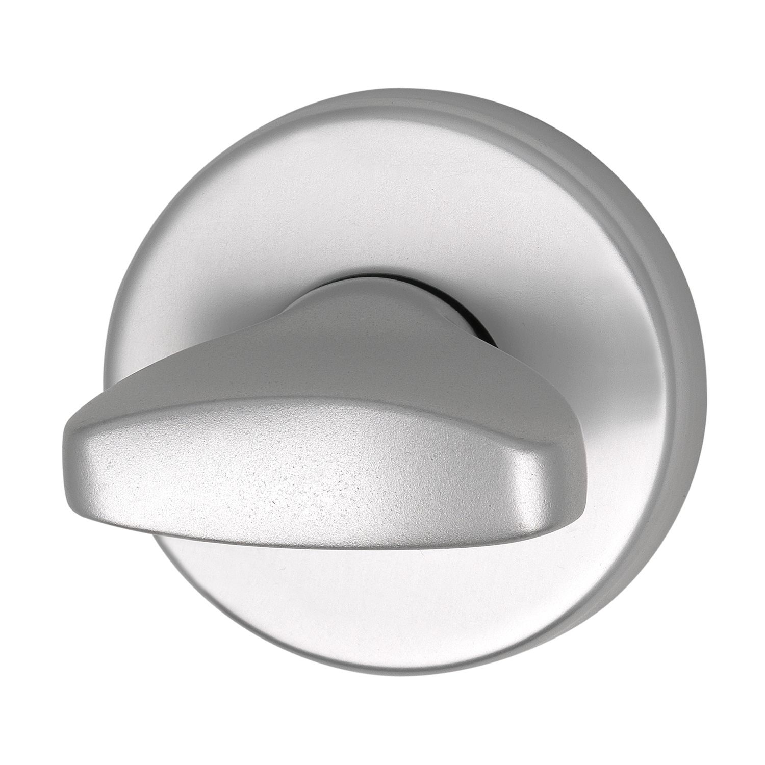 Grundmann WC-Rosette ø 50 mm, mit Anschraubträger"U" und Drehknopf, silber eloxiert