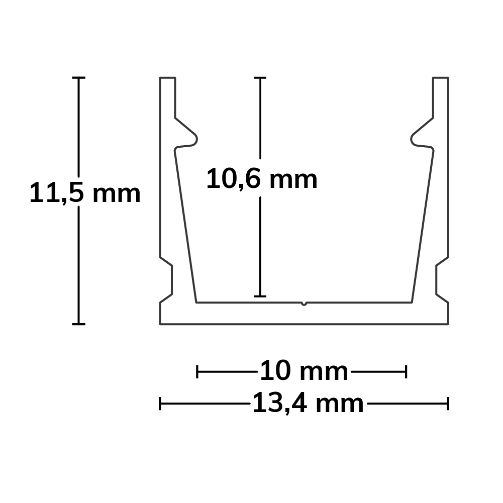 ISOLED LED Aufbauprofil SURF10 Aluminium weiß RAL 9010 200cm