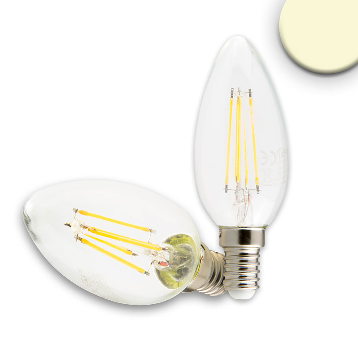ISOLED E14 LED Kerze 4W klar warmweiß dimmbar ISOLED E14 LED Kerze 4W klar warmweiß dimmbar