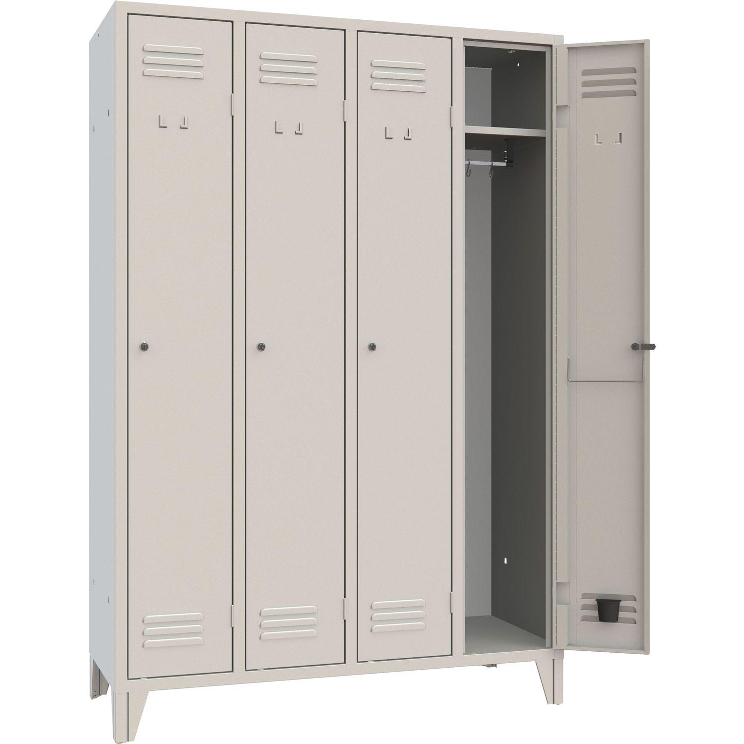 Garderobenschrank Abteilanzahl 4 RAL7035