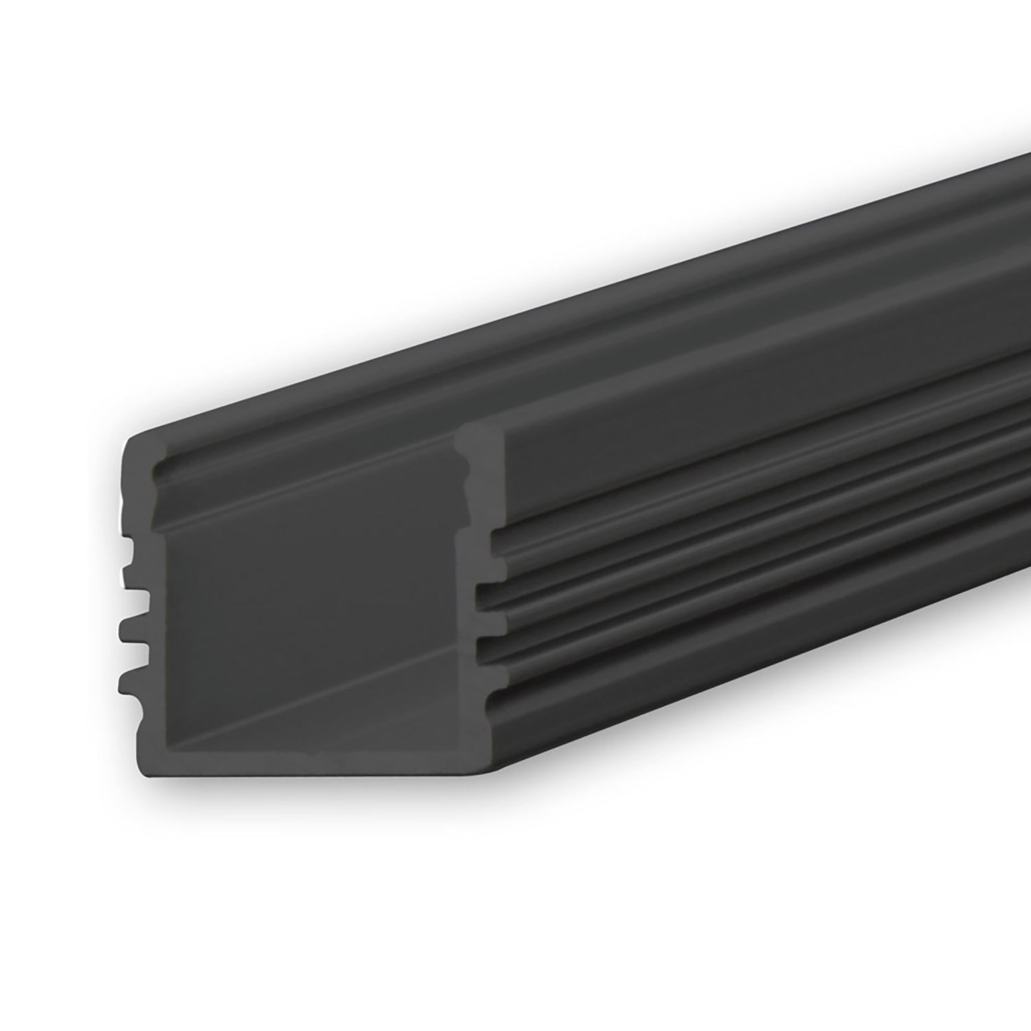 ISOLED LED Aufbauprofil SURF12 Aluminium schwarz pulverbeschichtet RAL 9005 200cm