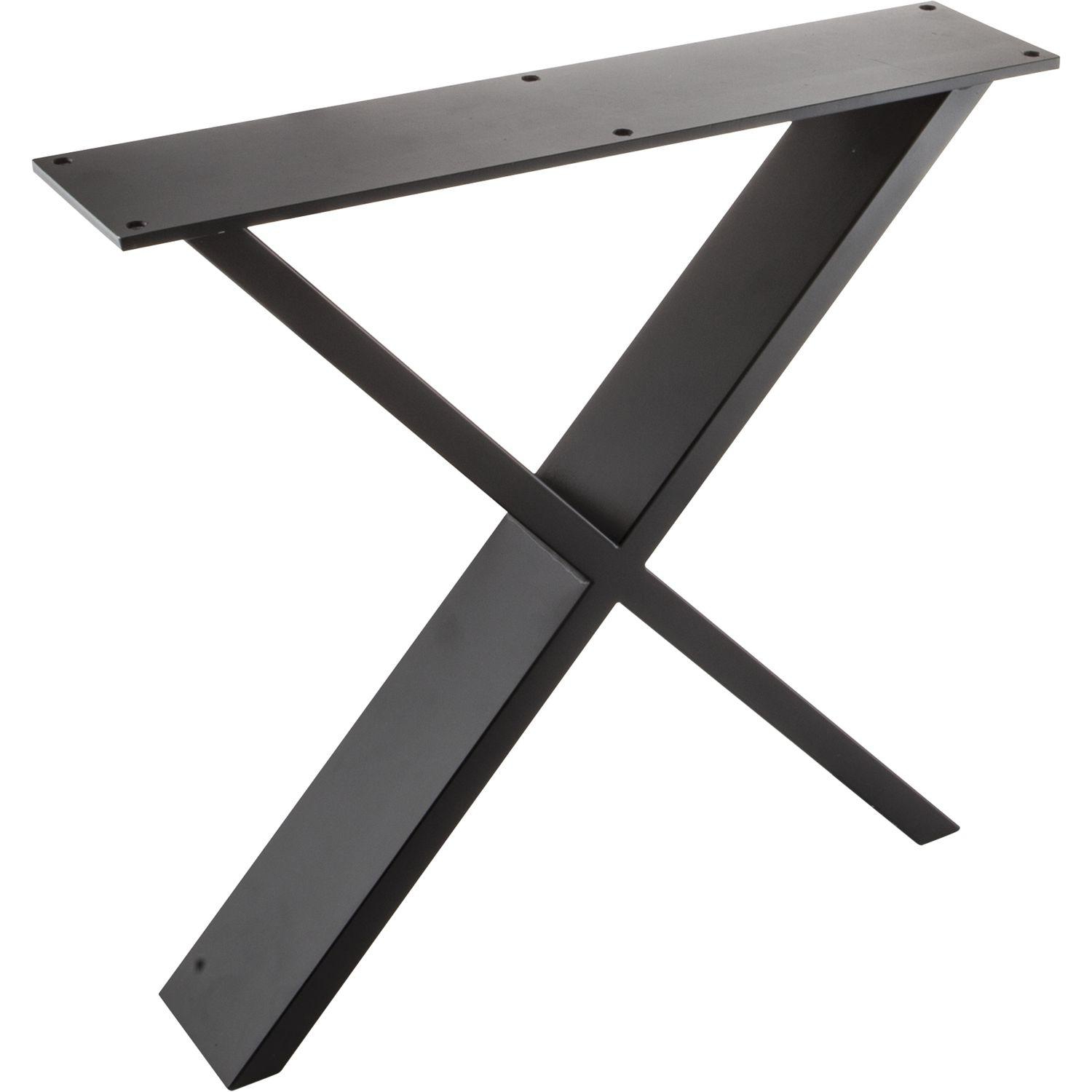 Simausrom Bankkufe X-Form Breite 380 mm Stahl schwarz lackiert