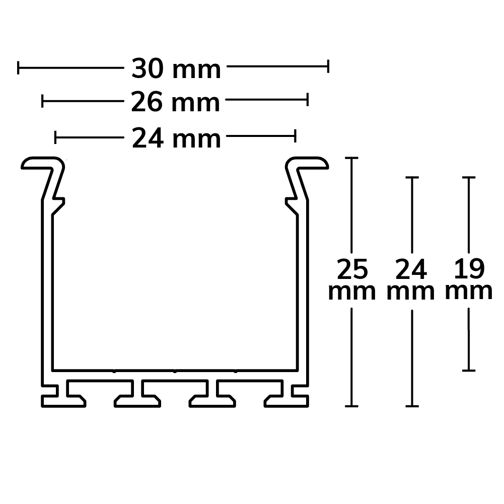 ISOLED LED Einbauprofil WING20 Miniflansch gerade eloxiert L: 200cm