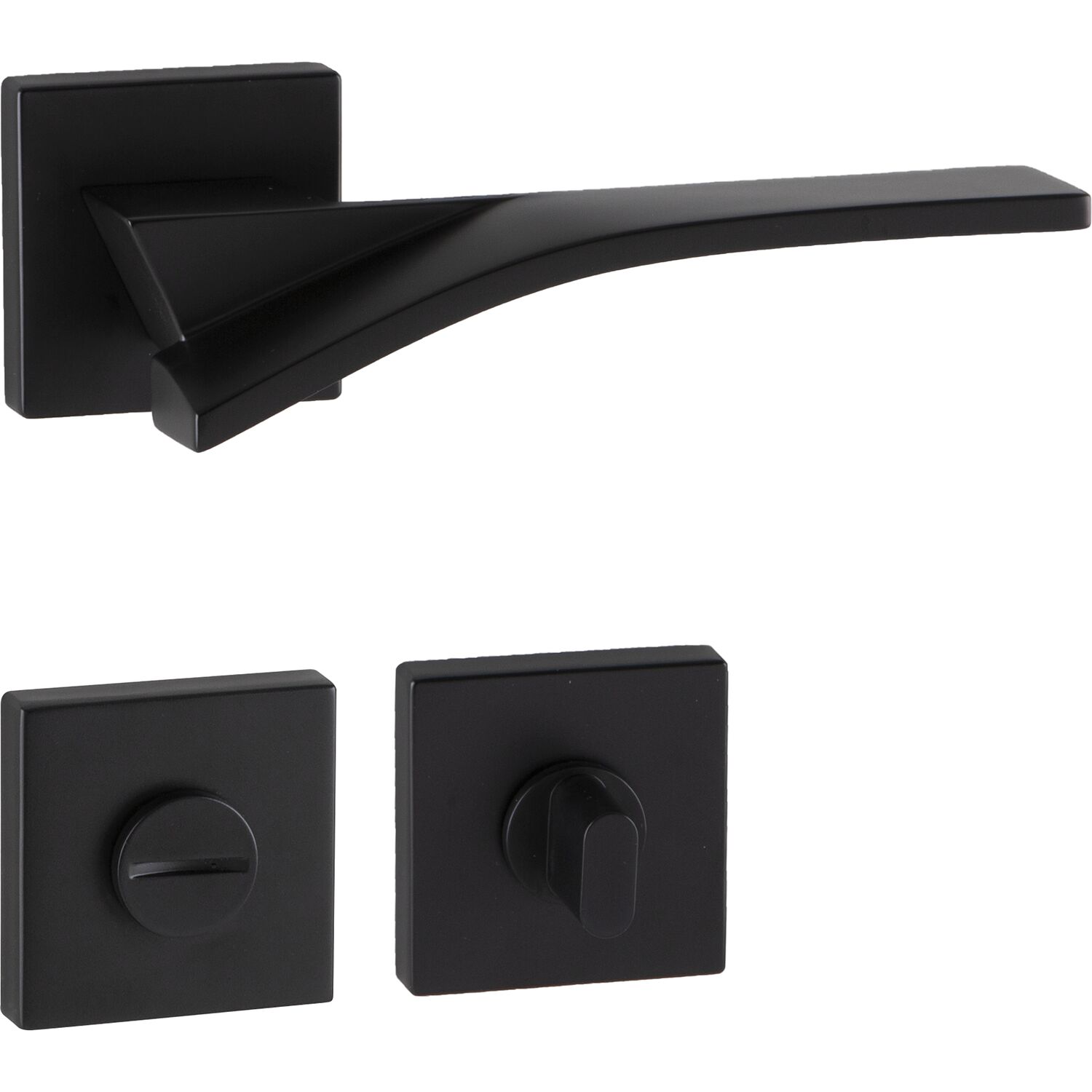 MARCHESI Drückergarnitur TABOR auf Rosette WC, 38-45 mm, Zamak schwarz matt