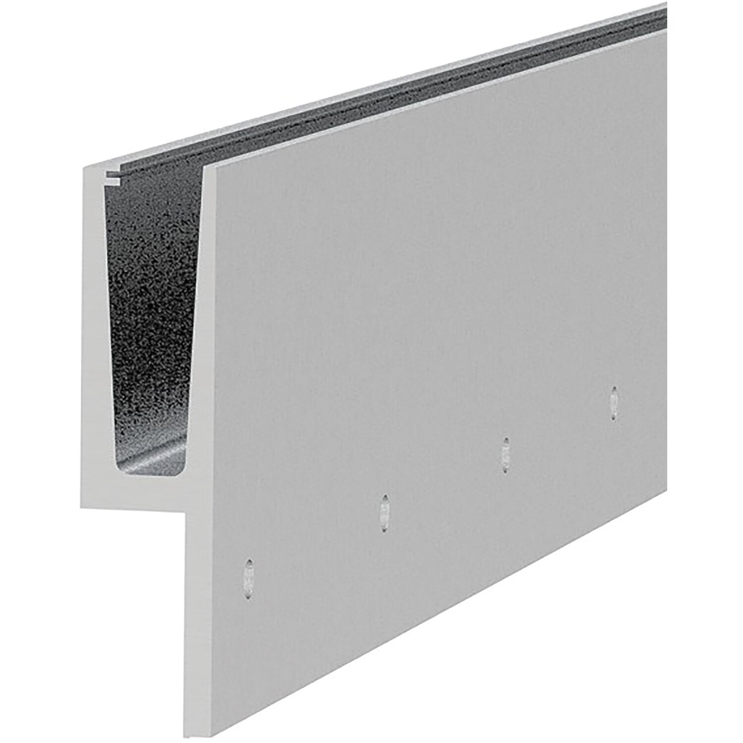 Economy Bodenprofil h-Form 0011 zur vorgesetzten Montage, 5000mm,silber eloxiert