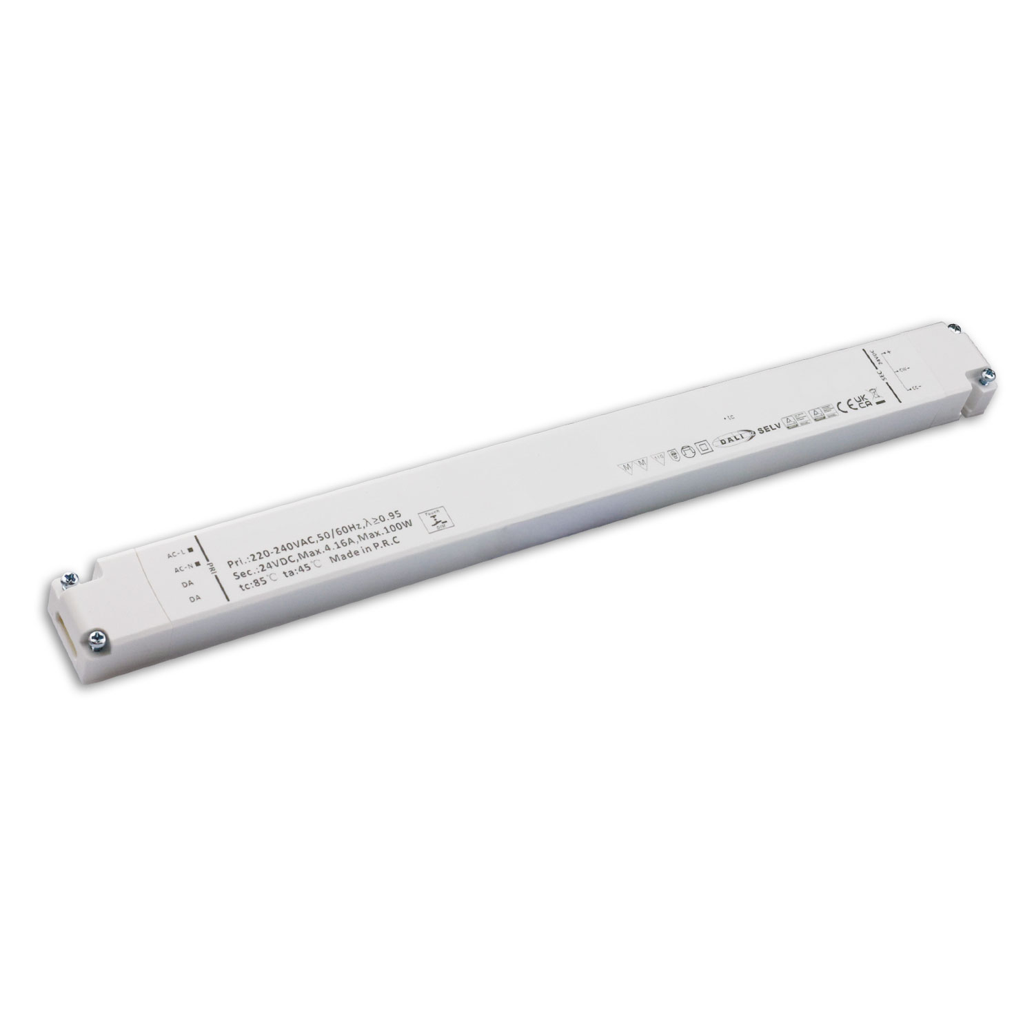 ISOLED LED CCT PWM-Trafo 24V/DC 0-100W 2 Kanal ultraslim Push/DALI-2 DT8 dimmbar SELV