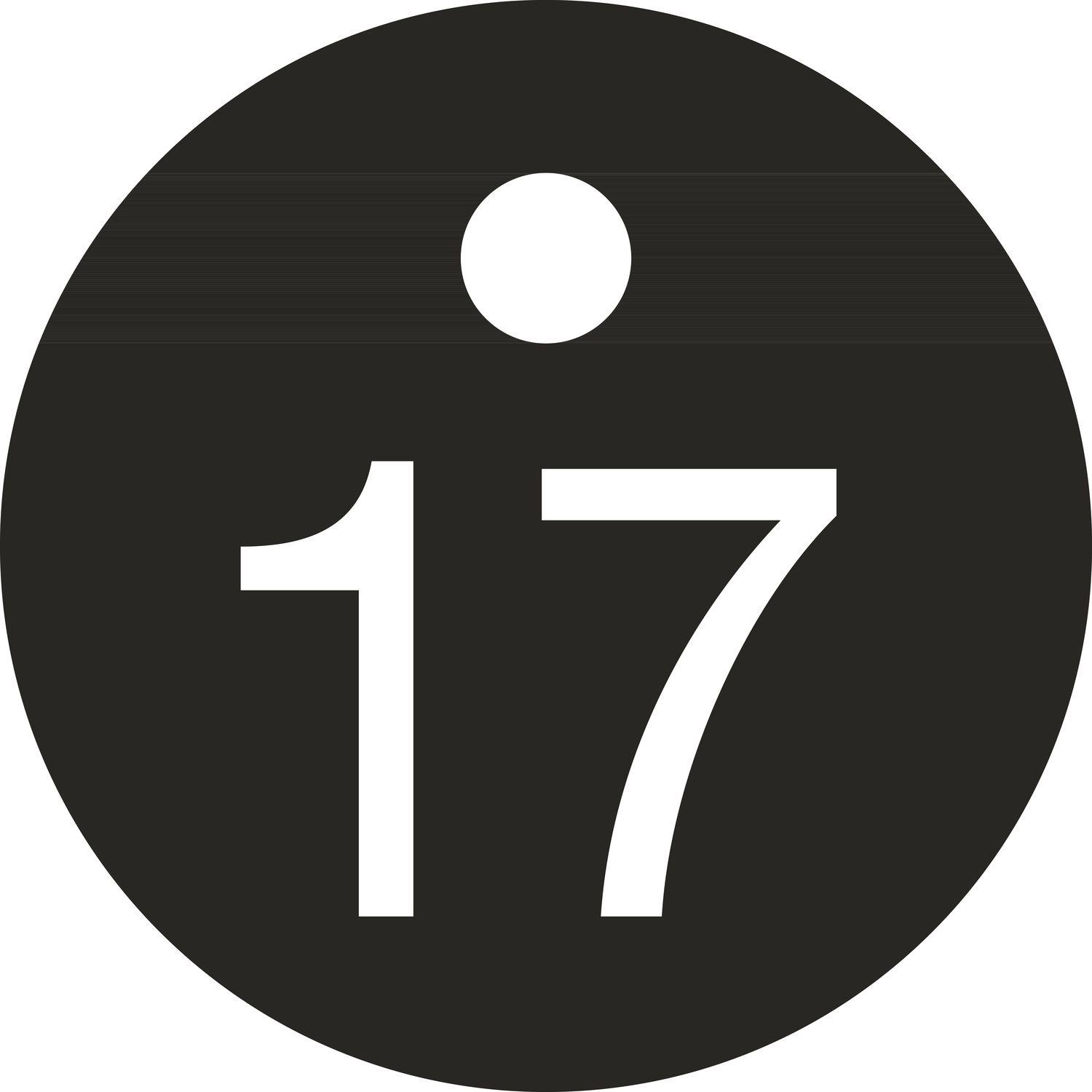 Schlüsselnummer - ø 25, Nummer 17, Aluminium schwarz eloxiert