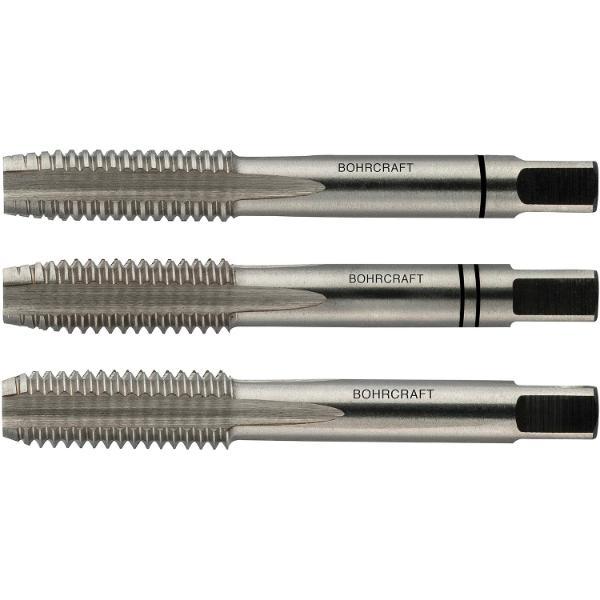 Bohrcraft Hand-Gewindebohrer-Satz HSSG DIN352 metrisches Linksgewinde M12