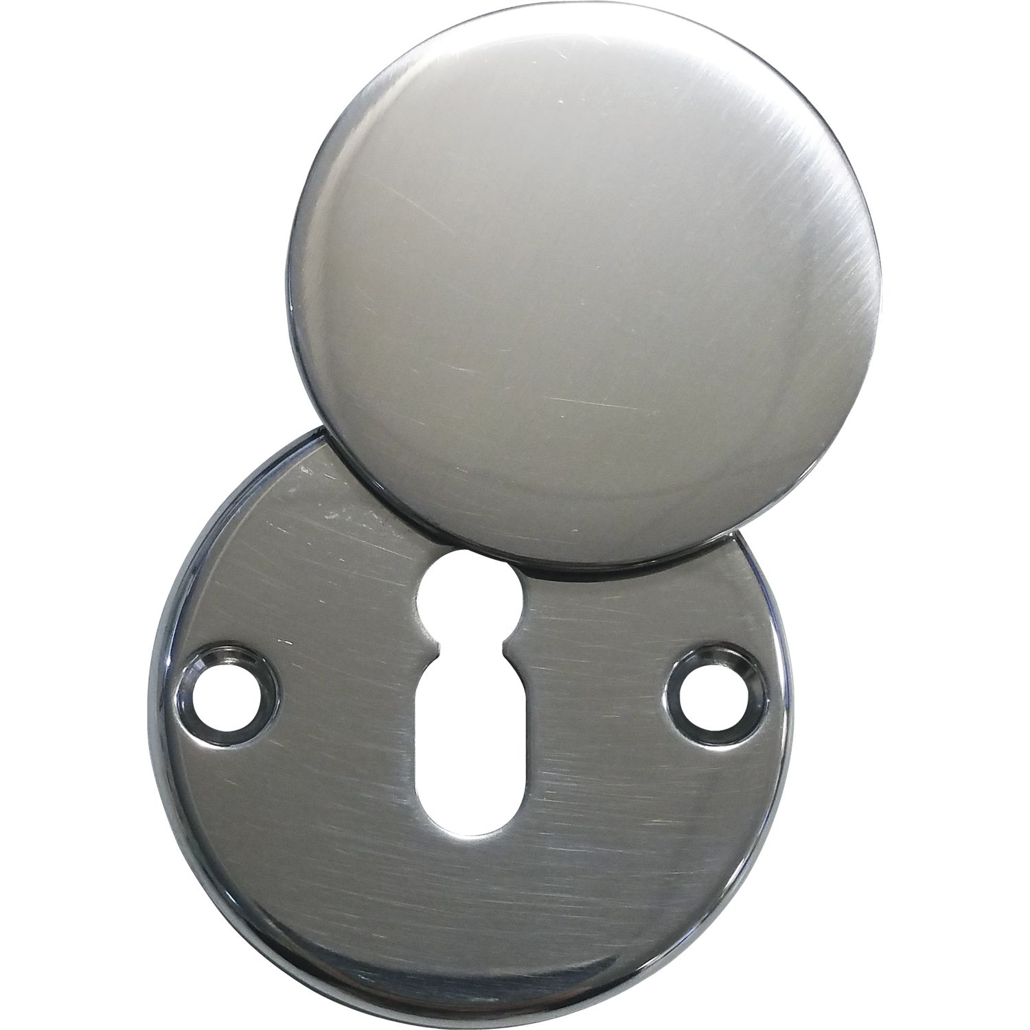 Grundmann Schlüsselrosette BBWG AB6 aufschraubbar, mit Hangerl, ø 51 mm, Aluminium poliert