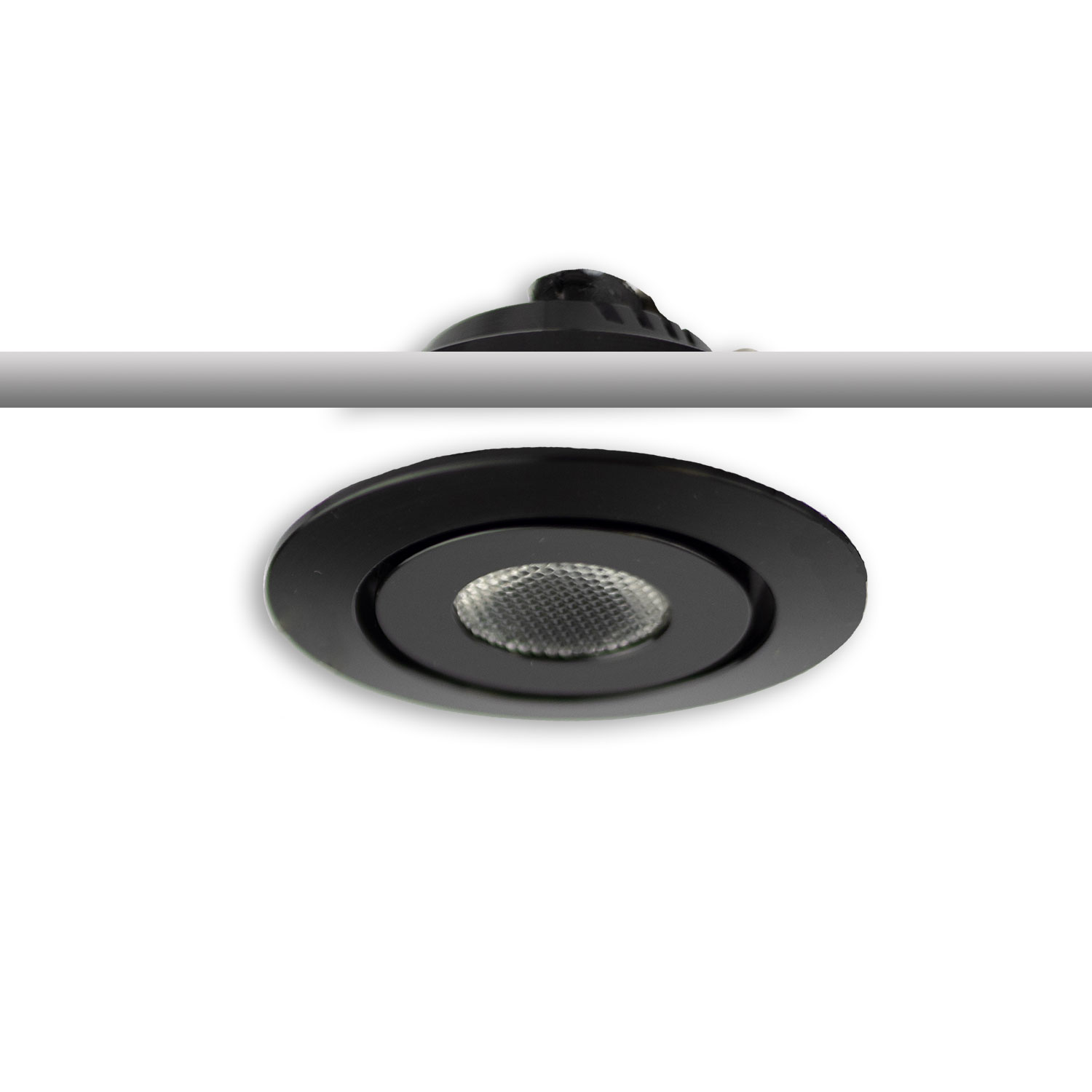 ISOLED LED Einbauleuchte MiniAMP schwarz 3W 12V DC warmweiß dimmbar 100cm Kabel