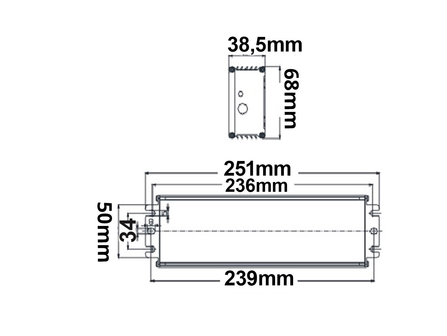 ISOLED LED PWM-Trafo 48V/DC 0-250W 1-10V dimmbar IP67