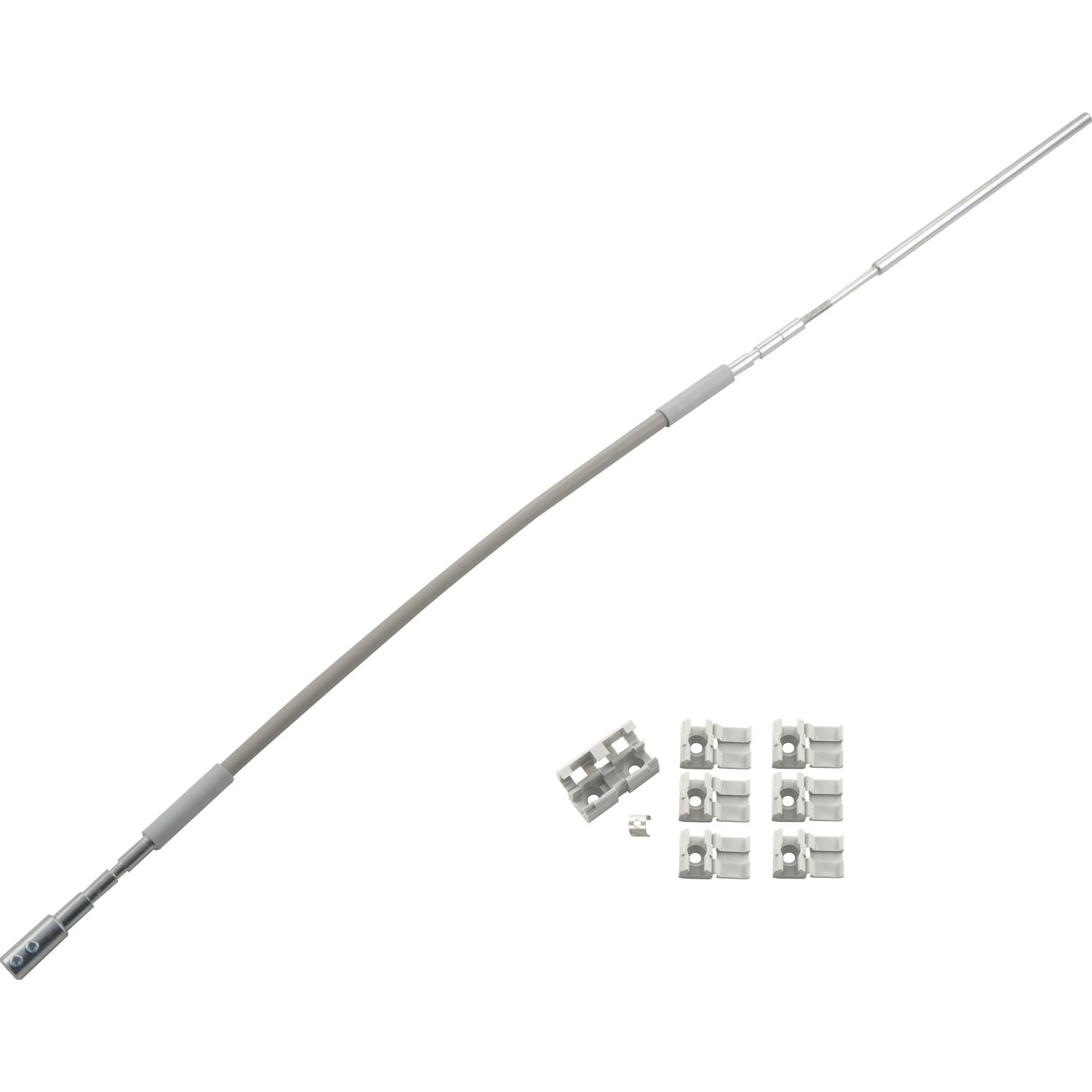 HAUTAU FL190 Flexibles Gestänge mit Zubehör Rund/Flachbogen L= 400 mm grau