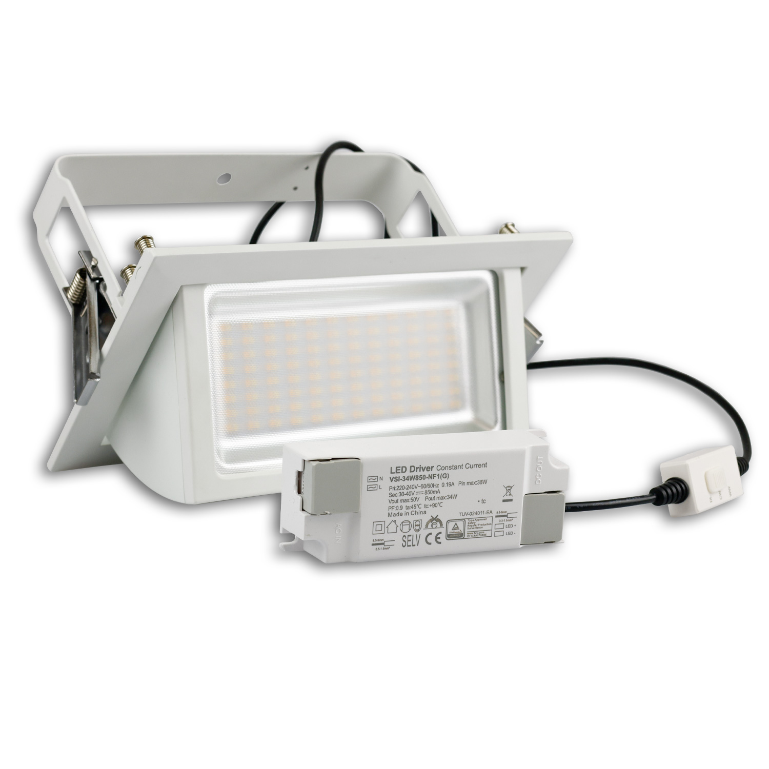 ISOLED LED Shop-Downlight Box 32W ausschwenkbar weiß ColorSwitch 3000|4000|6000K dimmbar