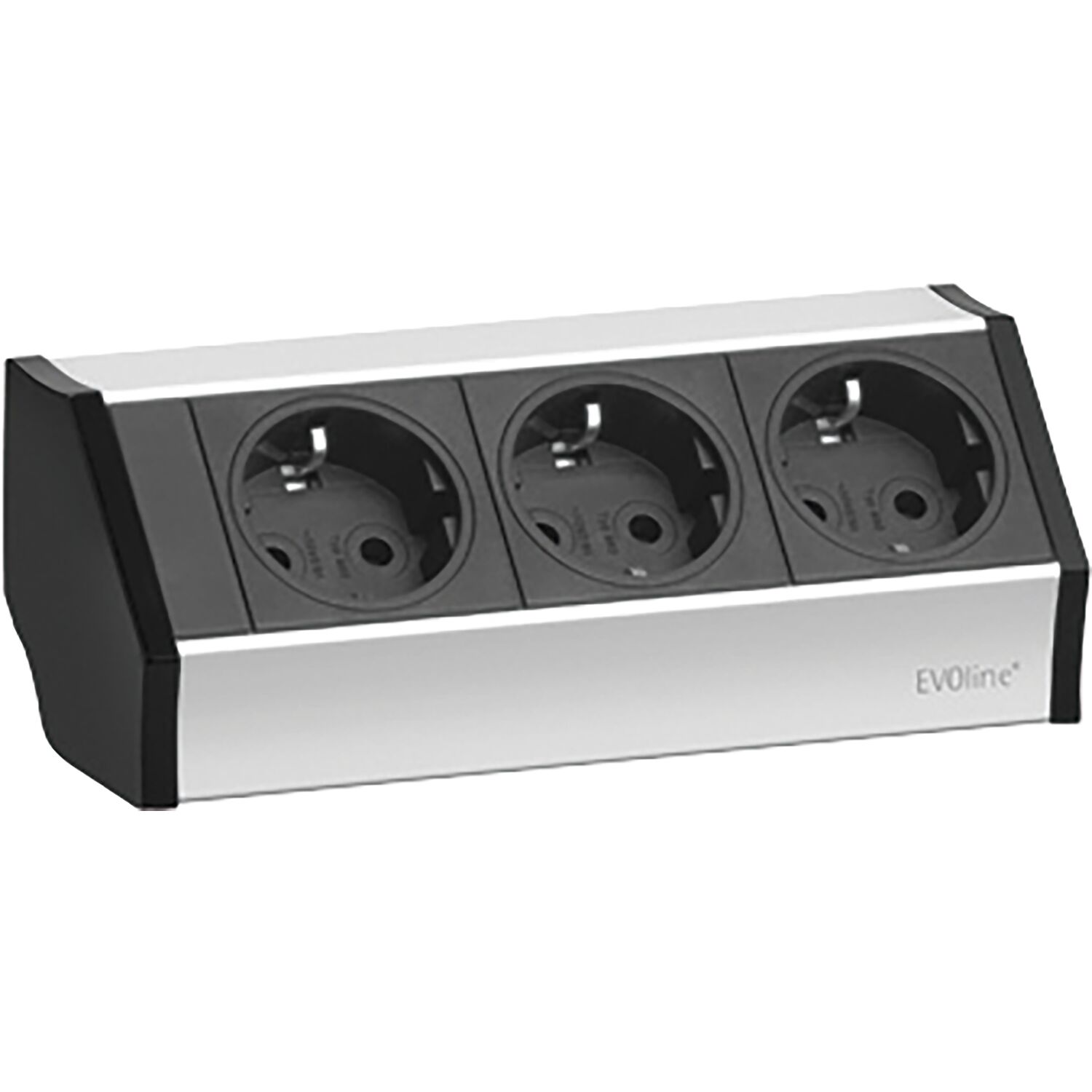 EVOline V-Dock Steckdosenelement 3 x Schuko alufarbig, schwarz