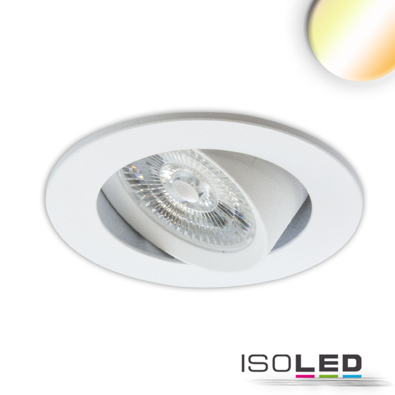 ISOLED LED Einbauleuchte Sunset Slim68 weiß rund 9W 1800-2800K Dimm-to-warm