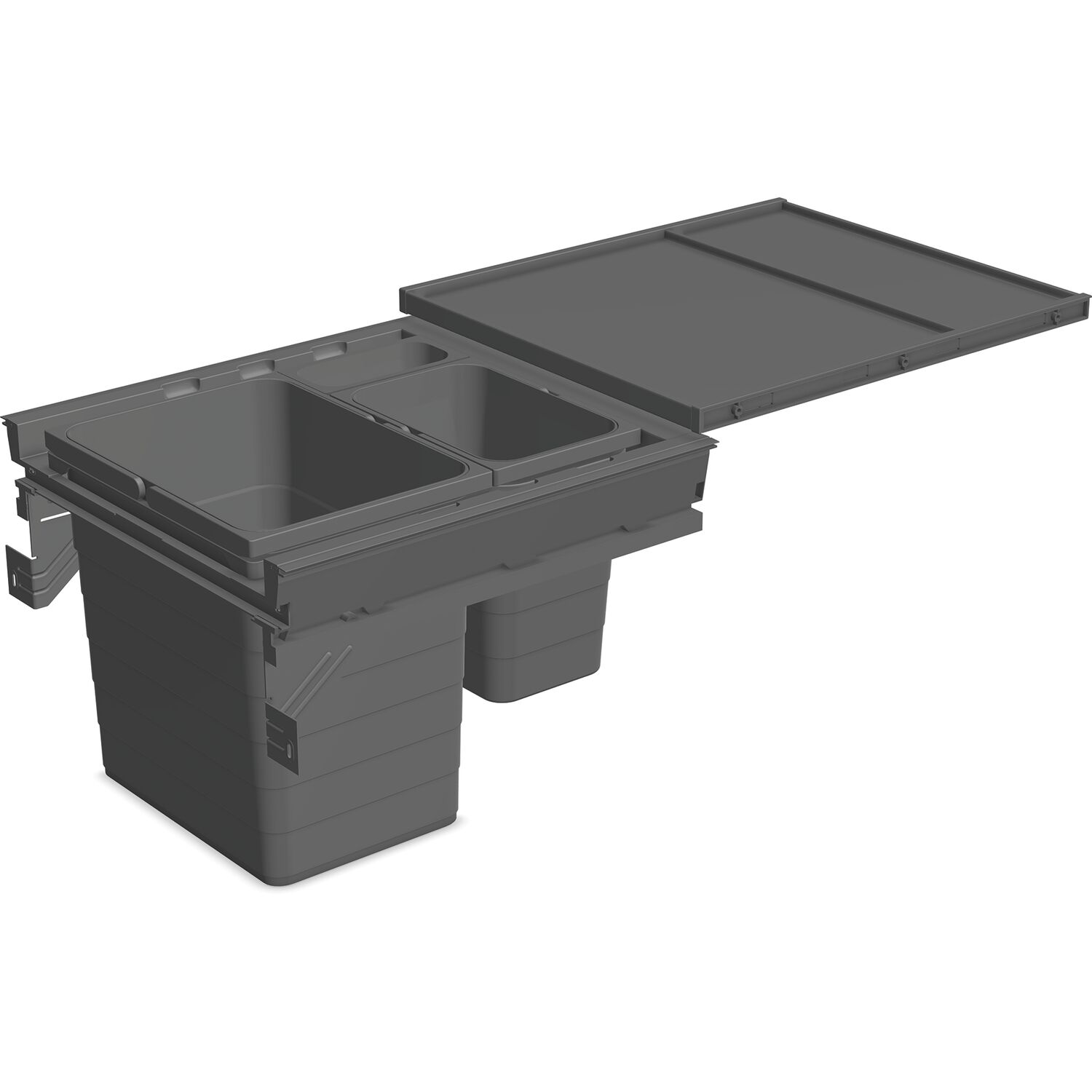 ninka Abfalltrennsystem Set eins2fünf/SERVO-DRIVE uno Korpusbreite 500mm Dunkelgrau