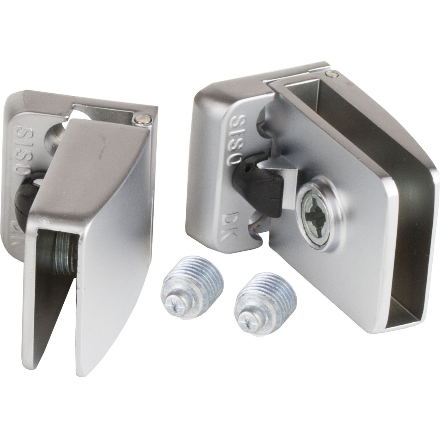 Siso Glastürscharnier Square Set, Glas 4-6 mm 43x30 mm, Zink verchromt matt