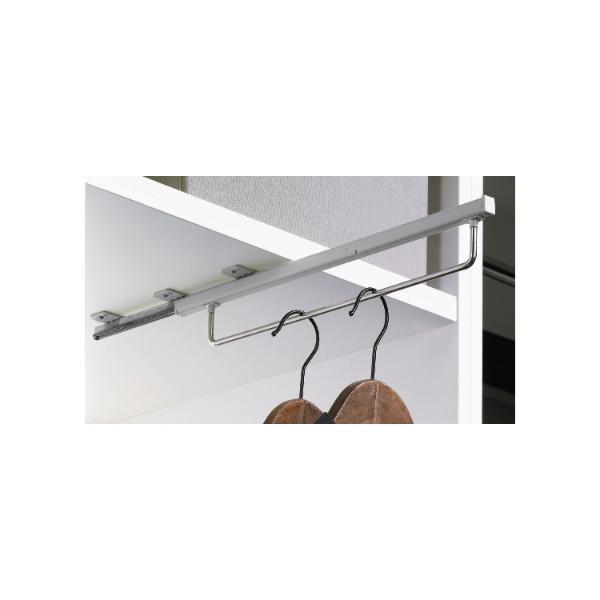 Hettich QUADRO Schrankgarderobe ausziehbar, 395 x 48 x 60 mm, silber lackiert