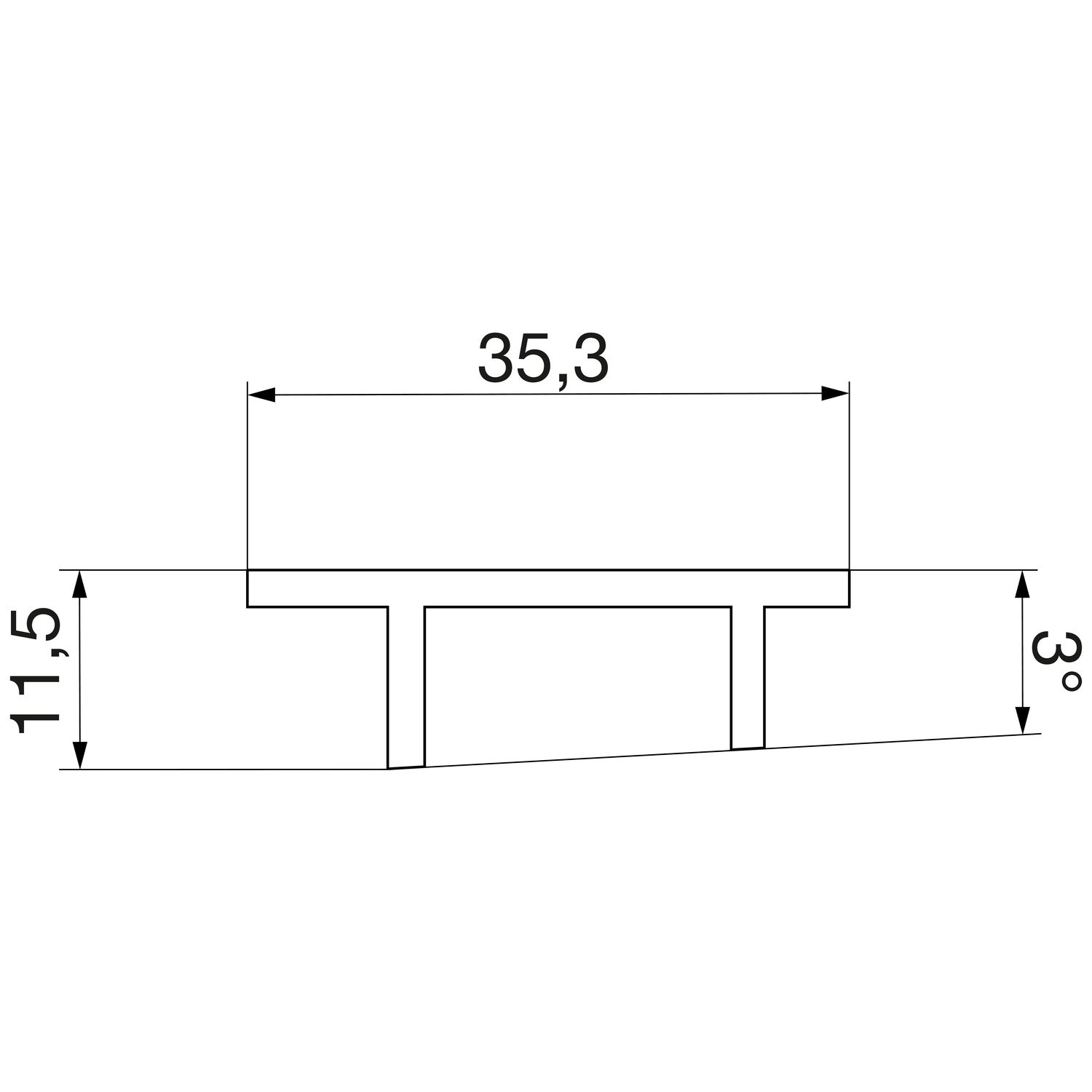 GU Thermostep 204 Zwischenprofil 35 P2124, L=6000 mm, Kunststoff grau