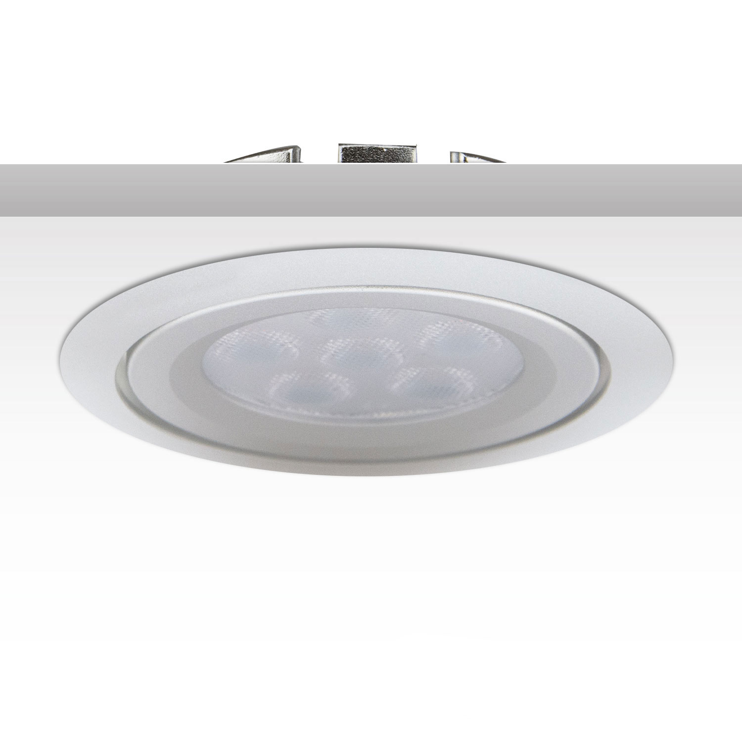ISOLED LED Einbaustrahler silber 8W 72° rund warmweiß dimmbar