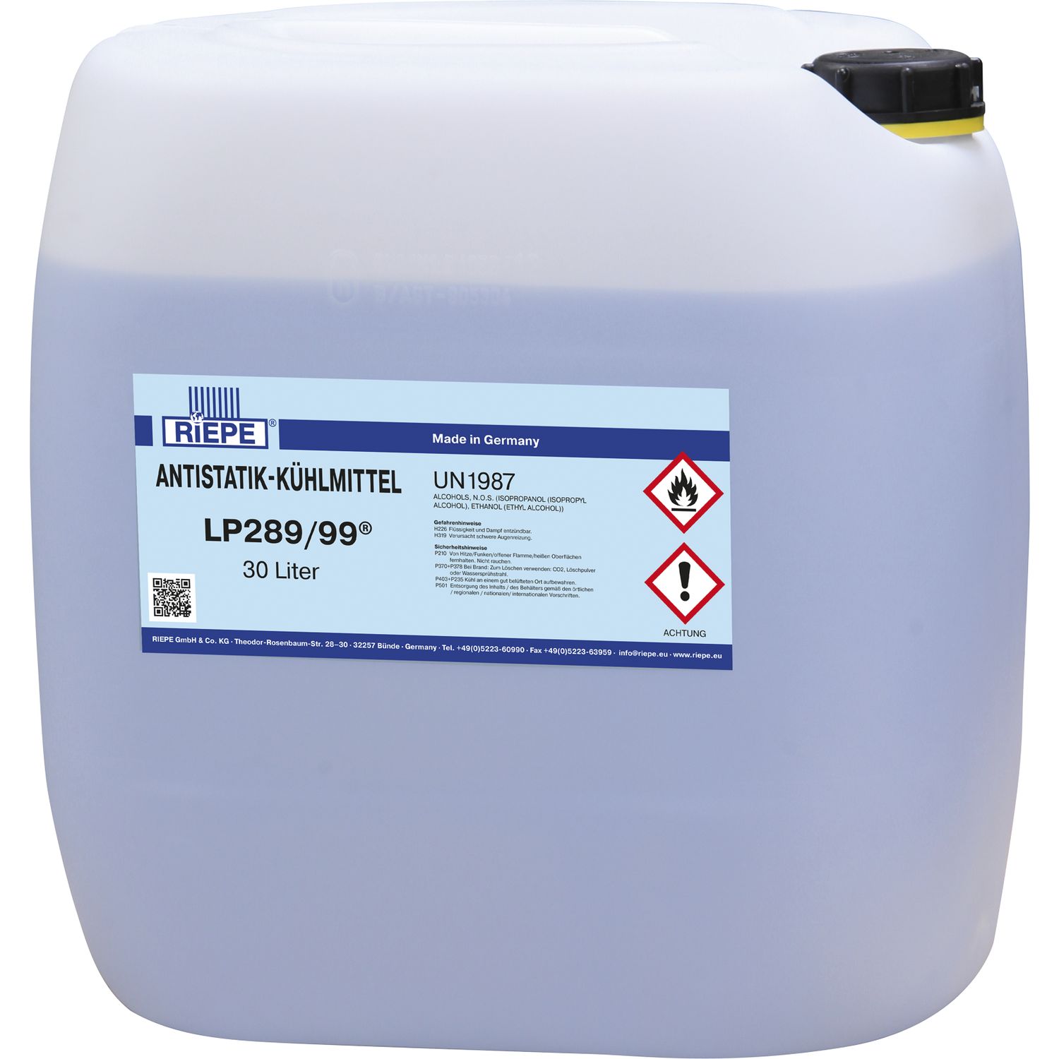 RIEPE Antistatik-Kühlmittel LP289/99 (UN 1987) 10 Liter zu Kantenanleimmaschinen