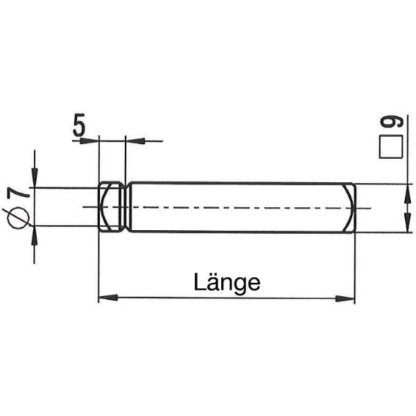 BKS Drückerstift einseitig für Standflügel 78440 55mm Stahl verzinkt BKS Drückerstift einseitig für Standflügel 78440 55mm Stahl verzinkt