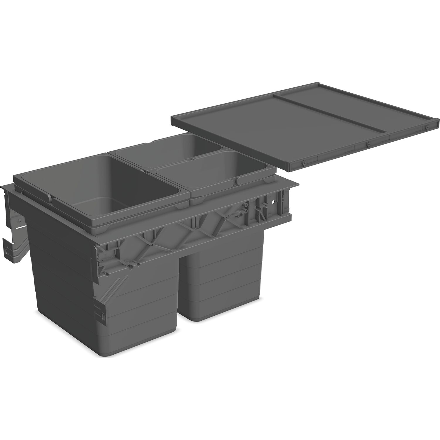 ninka Abfalltrennsystem Set eins2sechs Korpusbreite 450mm Dunkelgrau