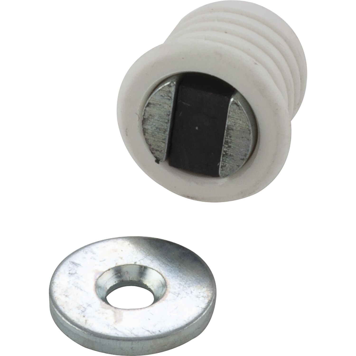 Maco #02.0638 Einbohrmagnetschnapper Type 14, Ø 14mm, Kunststoff weiß