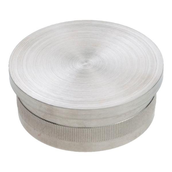 croso Rändelkappe flach, ø 42,4 x 2,0 mm, Edelstahl geschliffen V2A